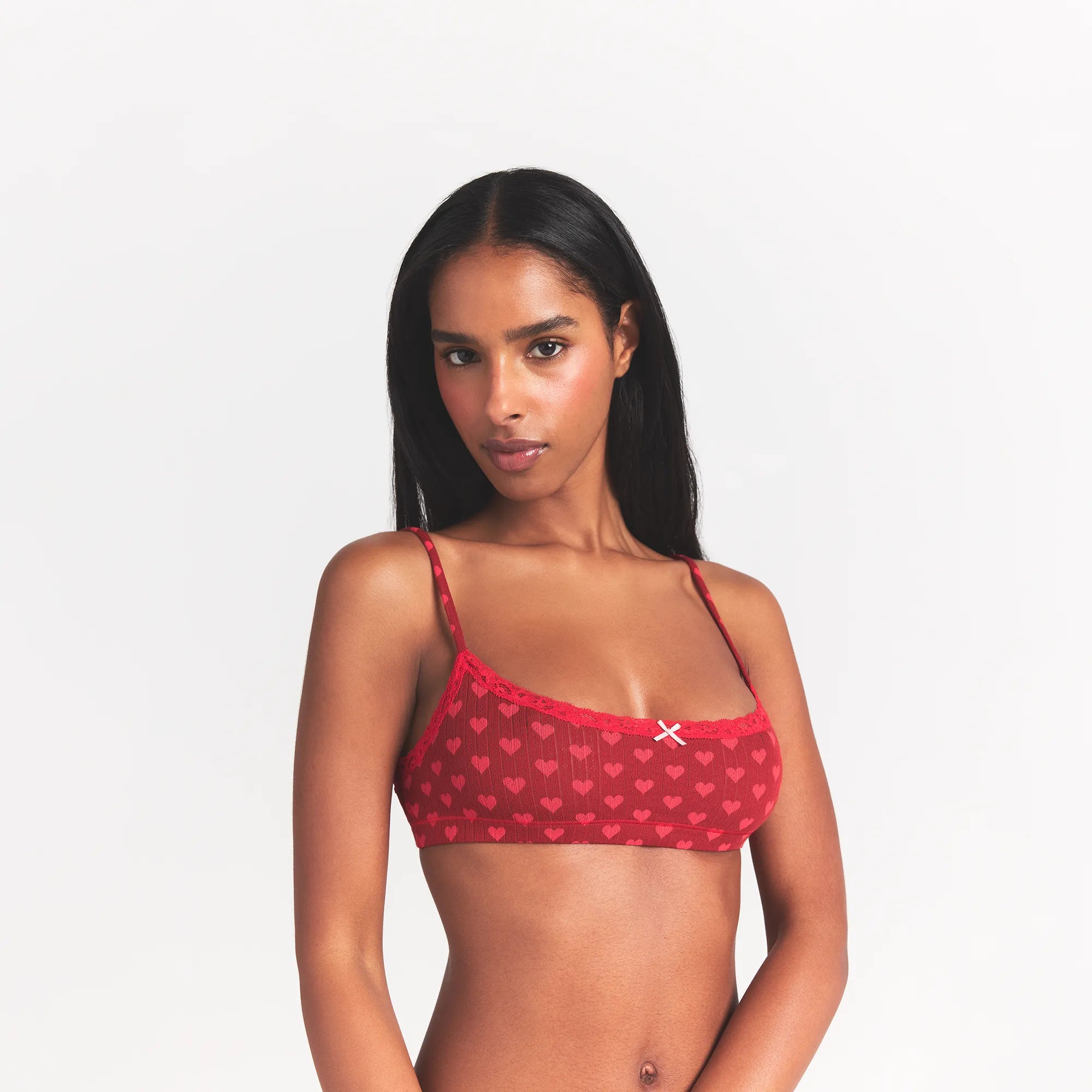 LIGHTWEIGHT COTTON POINTELLE SCOOP BRALETTE | BRICK HEART HALFDROP - Image 3