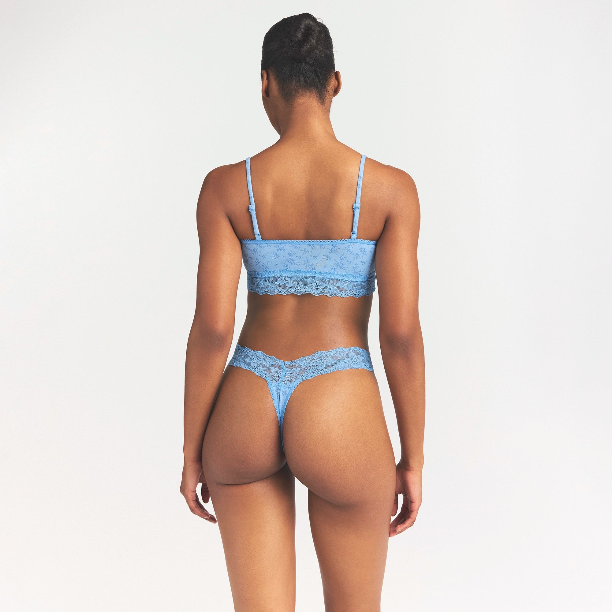 LIGHTWEIGHT COTTON STRAIGHT NECK BRALETTE | SURF DAINTY FLORAL PRINT - Image 4