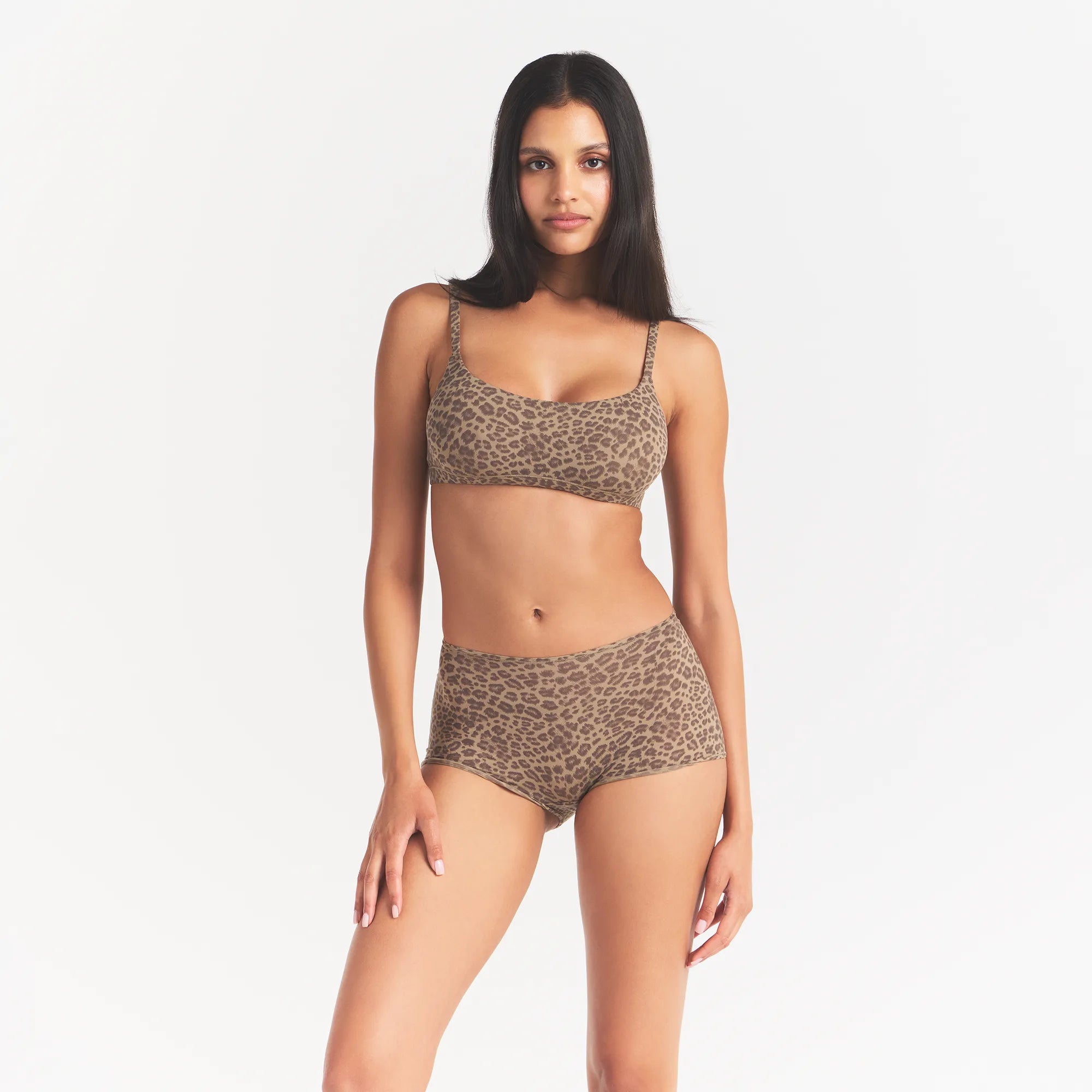 FITS EVERYBODY SCOOP BRALETTE | DESERT LEOPARD INK PRINT - Image 2