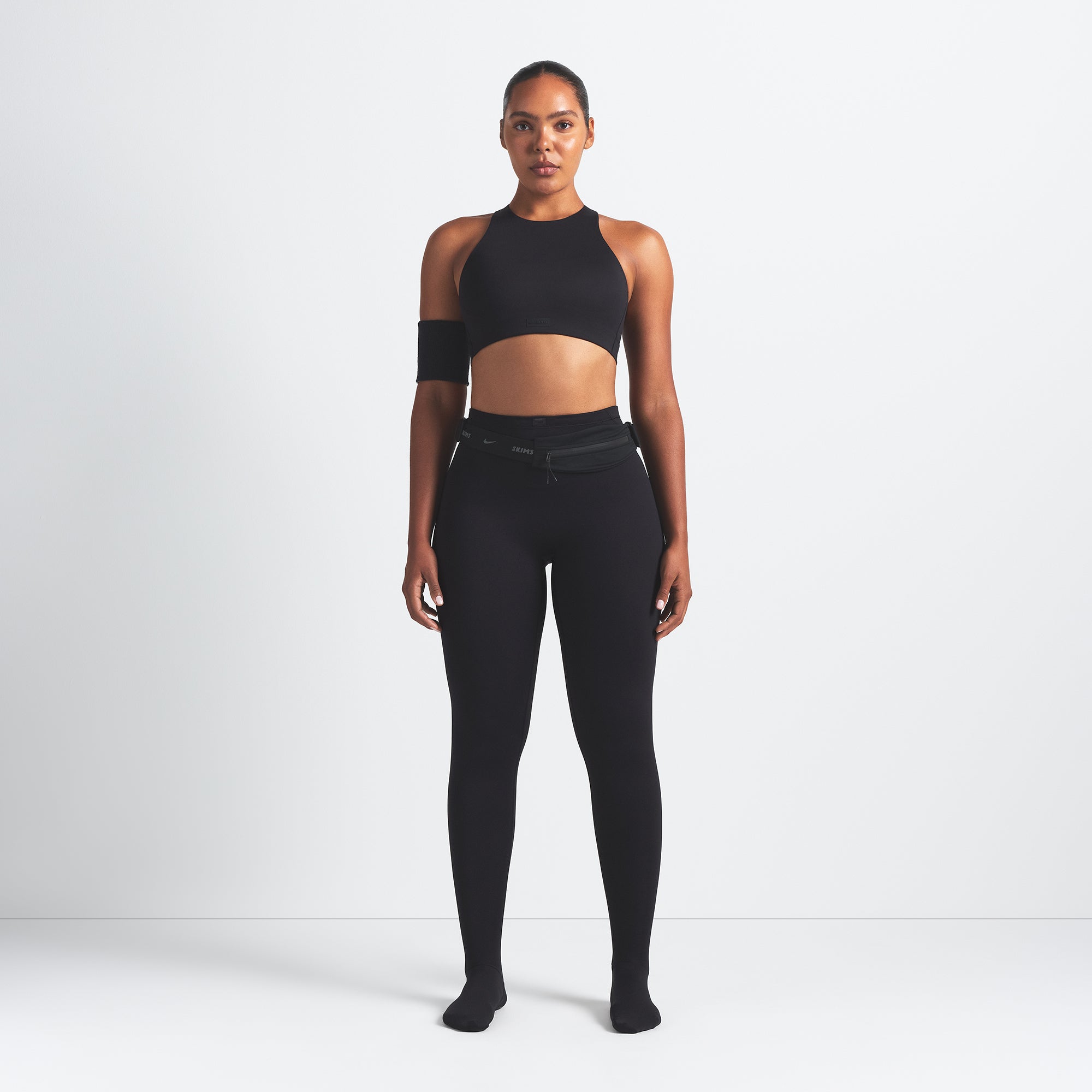 NikeSKIMS MATTE HIGH NECK BRA | OBSIDIAN - Image 2