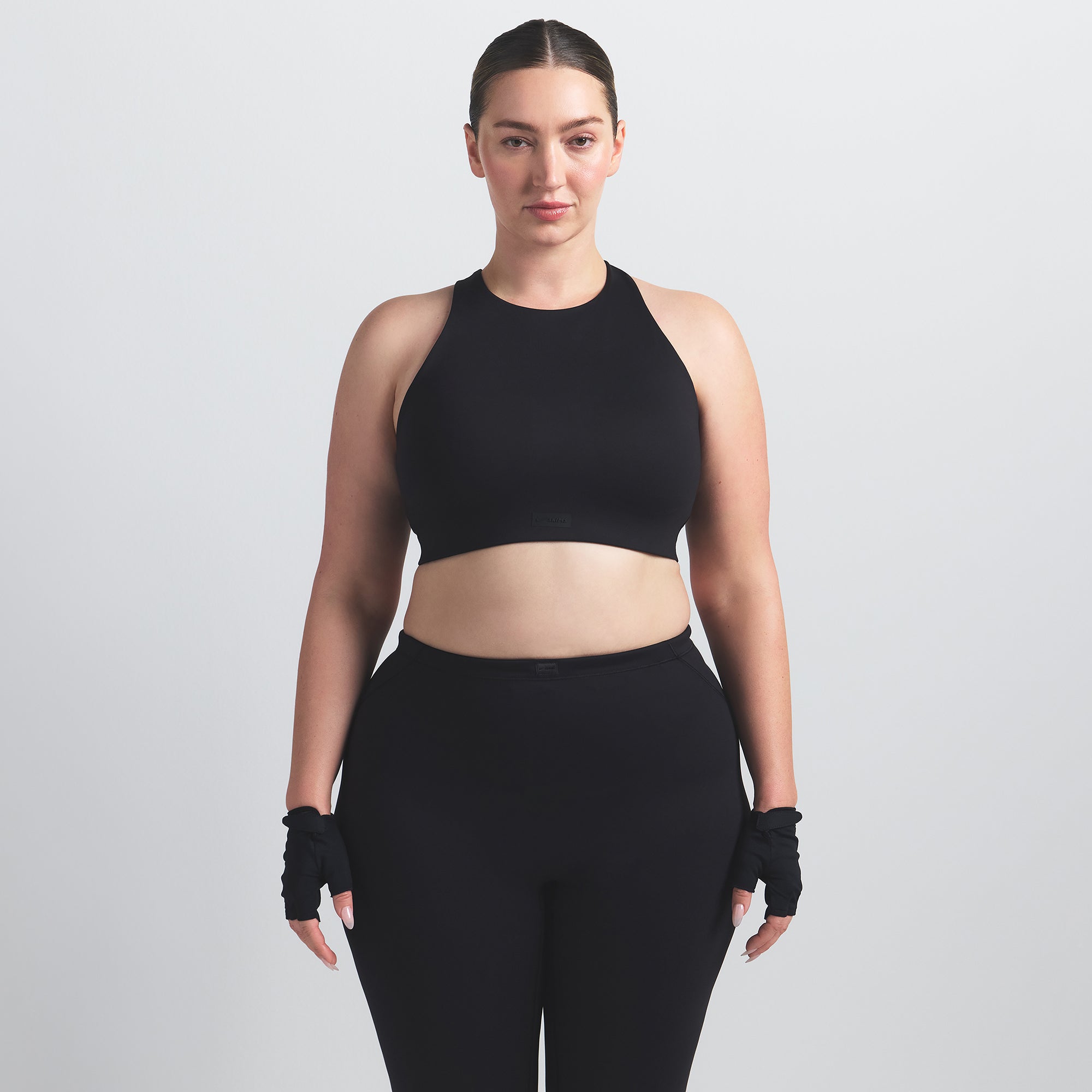 NikeSKIMS MATTE HIGH NECK BRA | OBSIDIAN - Image 6