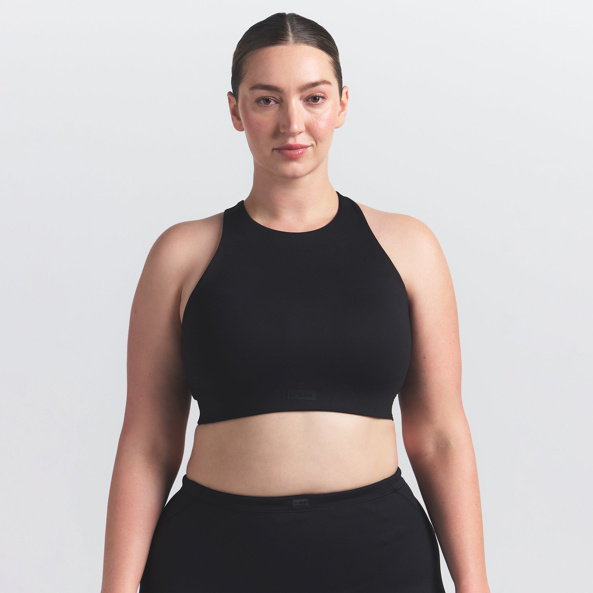 NikeSKIMS MATTE HIGH NECK BRA | OBSIDIAN - Image 8