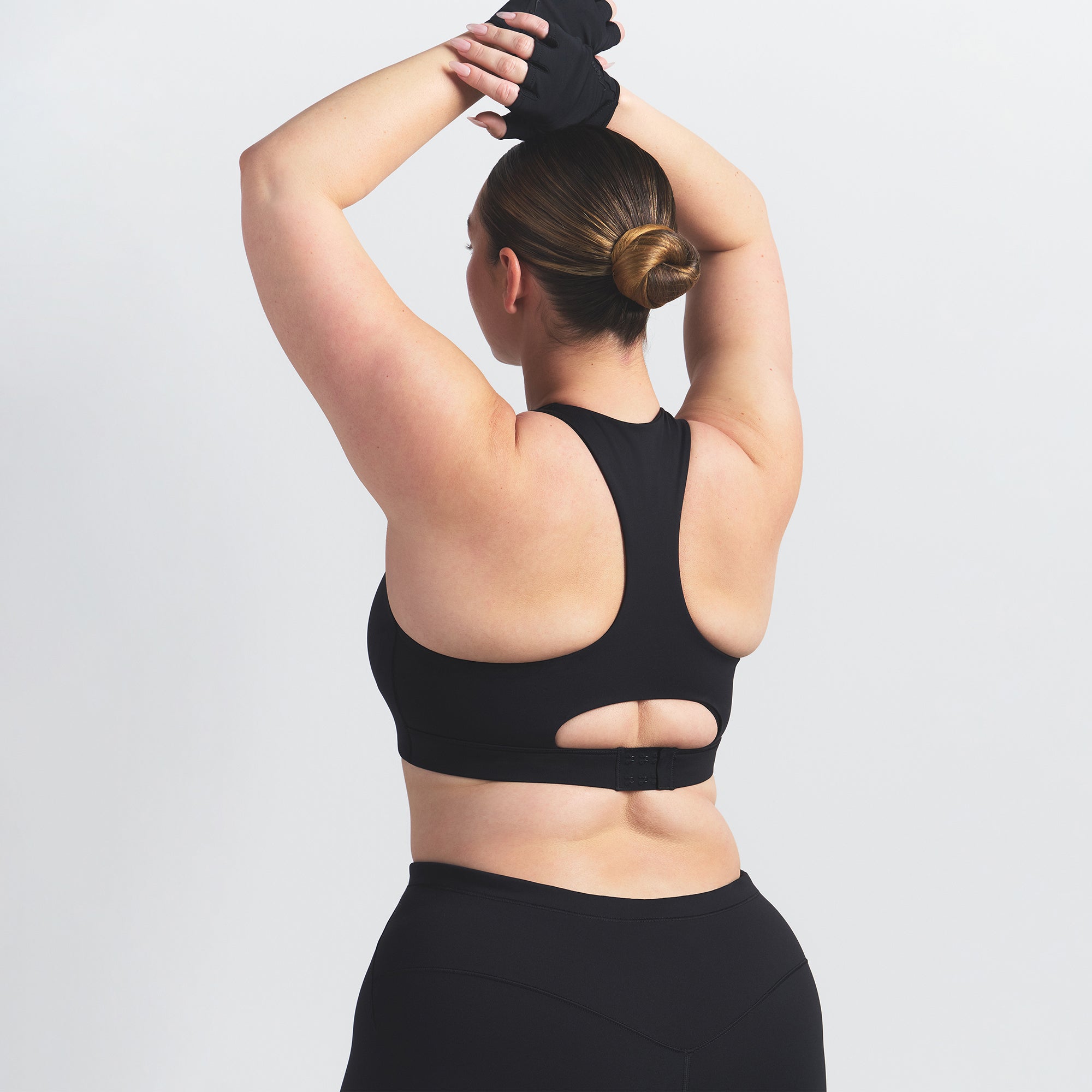 NikeSKIMS MATTE HIGH NECK BRA | OBSIDIAN - Image 7