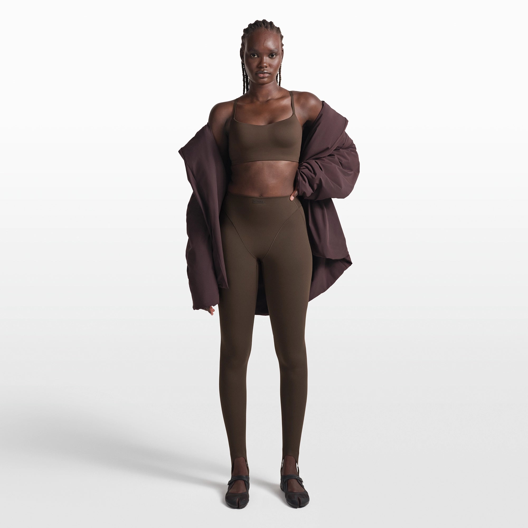 NikeSKIMS MATTE CONTOUR CAMI BRA | DARK SEPIA - Image 2