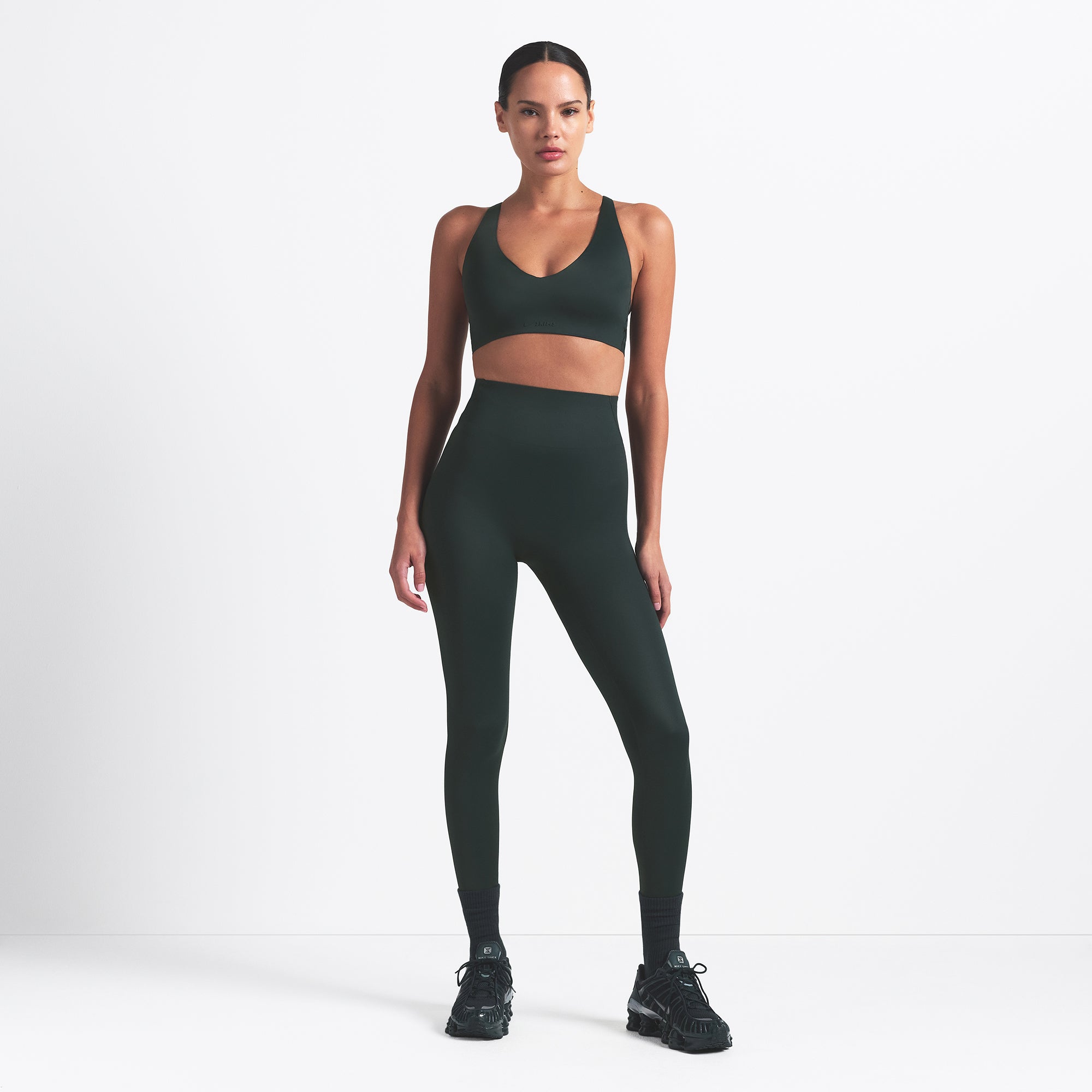 NikeSKIMS SHINE V-NECK BRA | DARK TEAL - Image 2