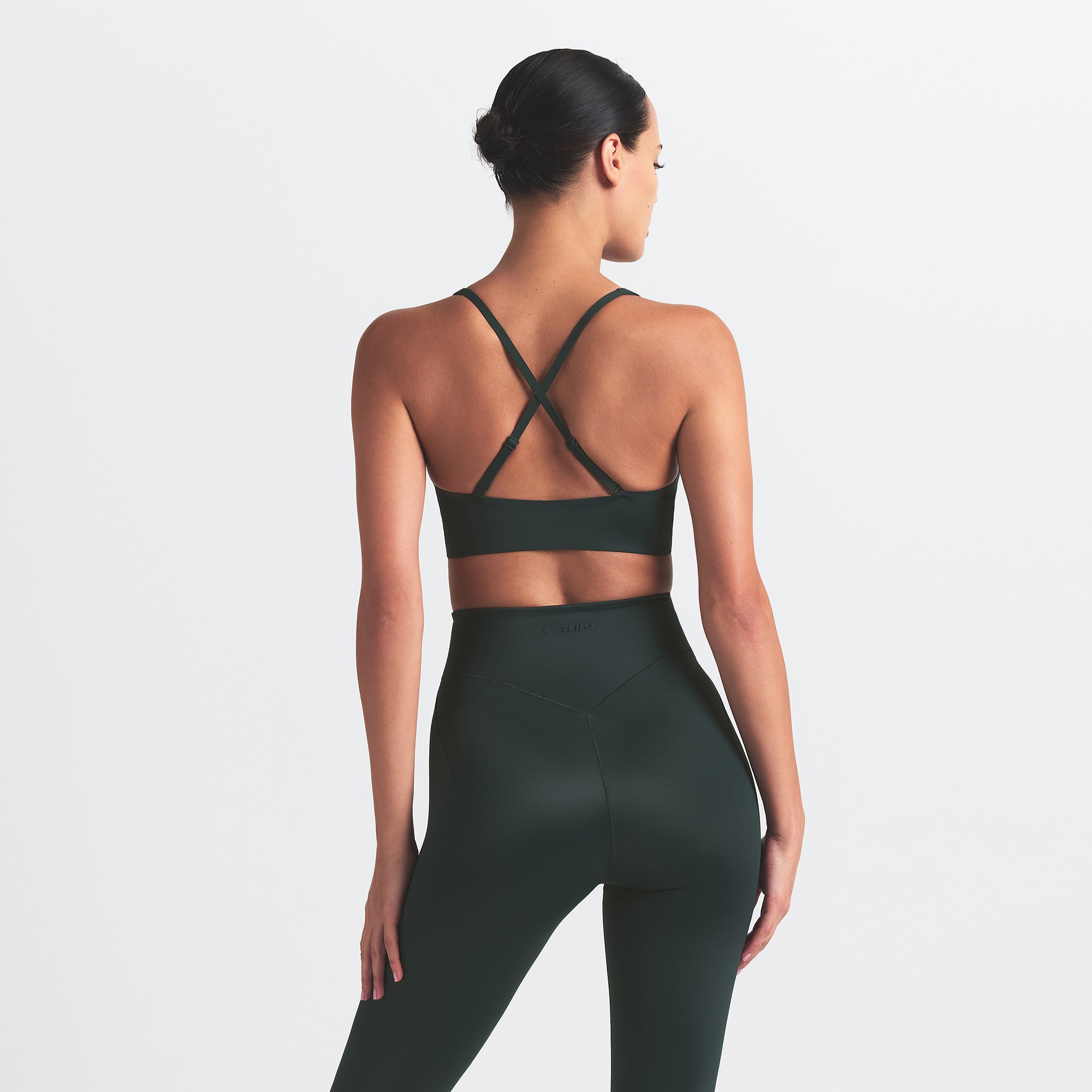 NikeSKIMS SHINE V-NECK BRA | DARK TEAL - Image 4