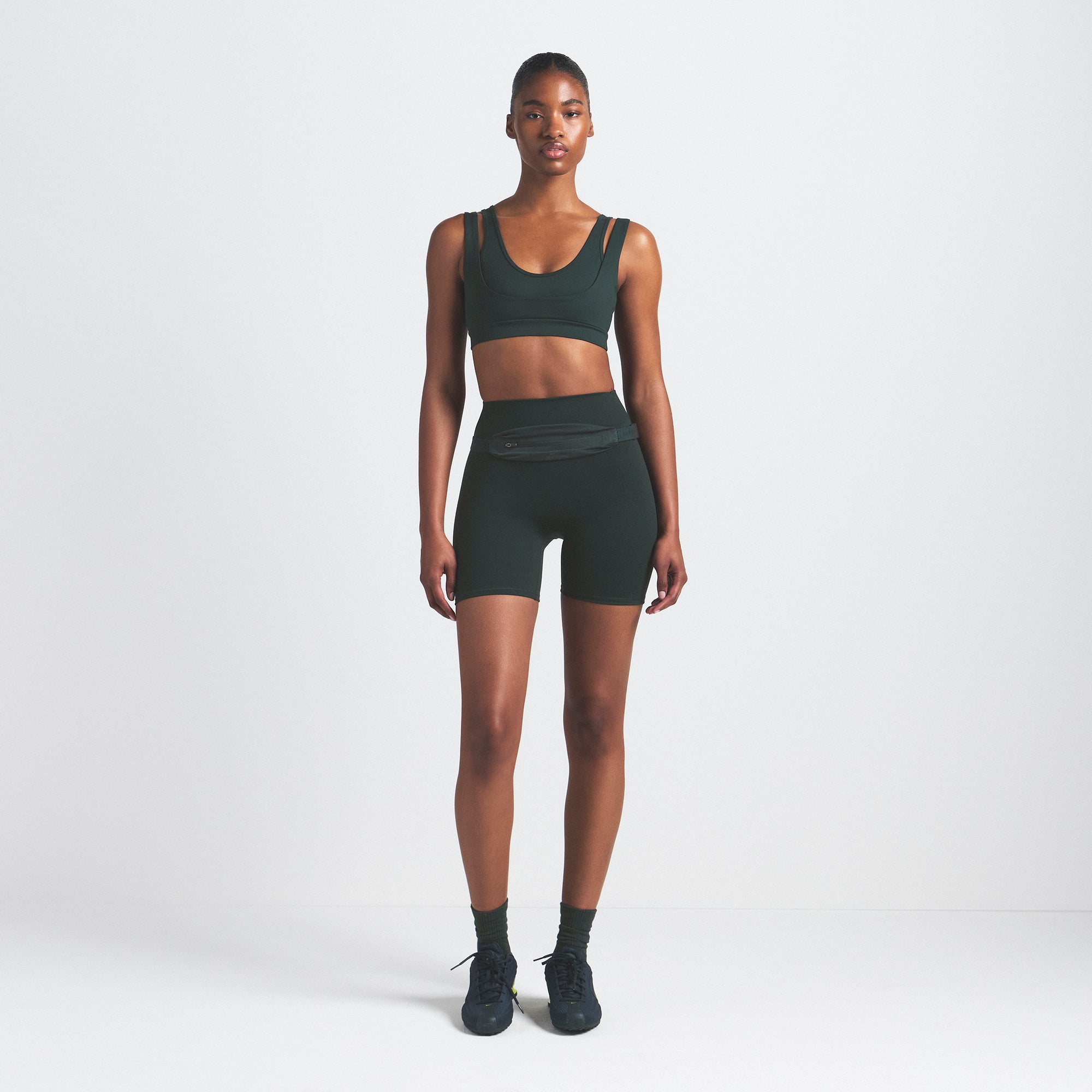 NikeSKIMS MATTE DOUBLE STRAP SCOOP BRA | DARK TEAL - Image 3