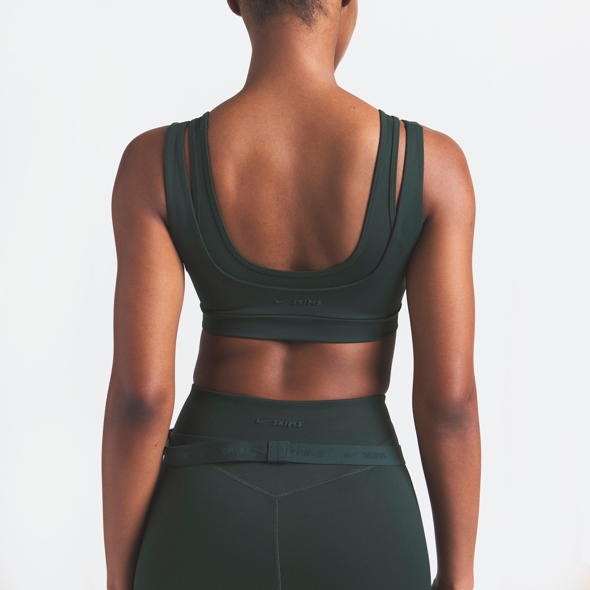 NikeSKIMS MATTE DOUBLE STRAP SCOOP BRA | DARK TEAL - Image 2