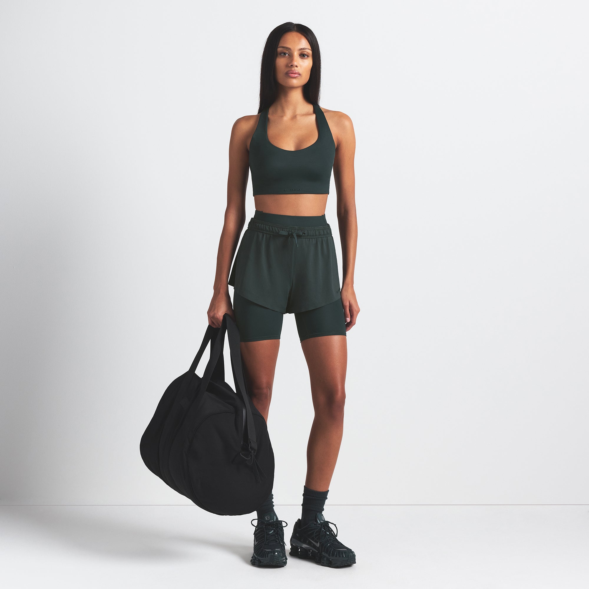 NikeSKIMS SHINE RACERBACK BRA | DARK TEAL - Image 2