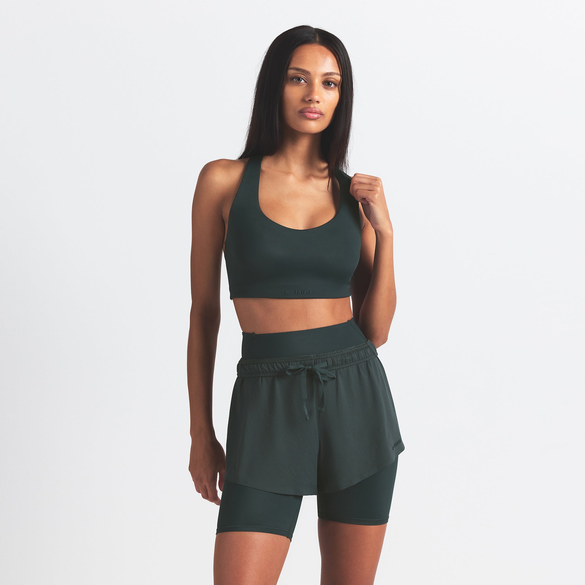 NikeSKIMS SHINE RACERBACK BRA | DARK TEAL - Image 4