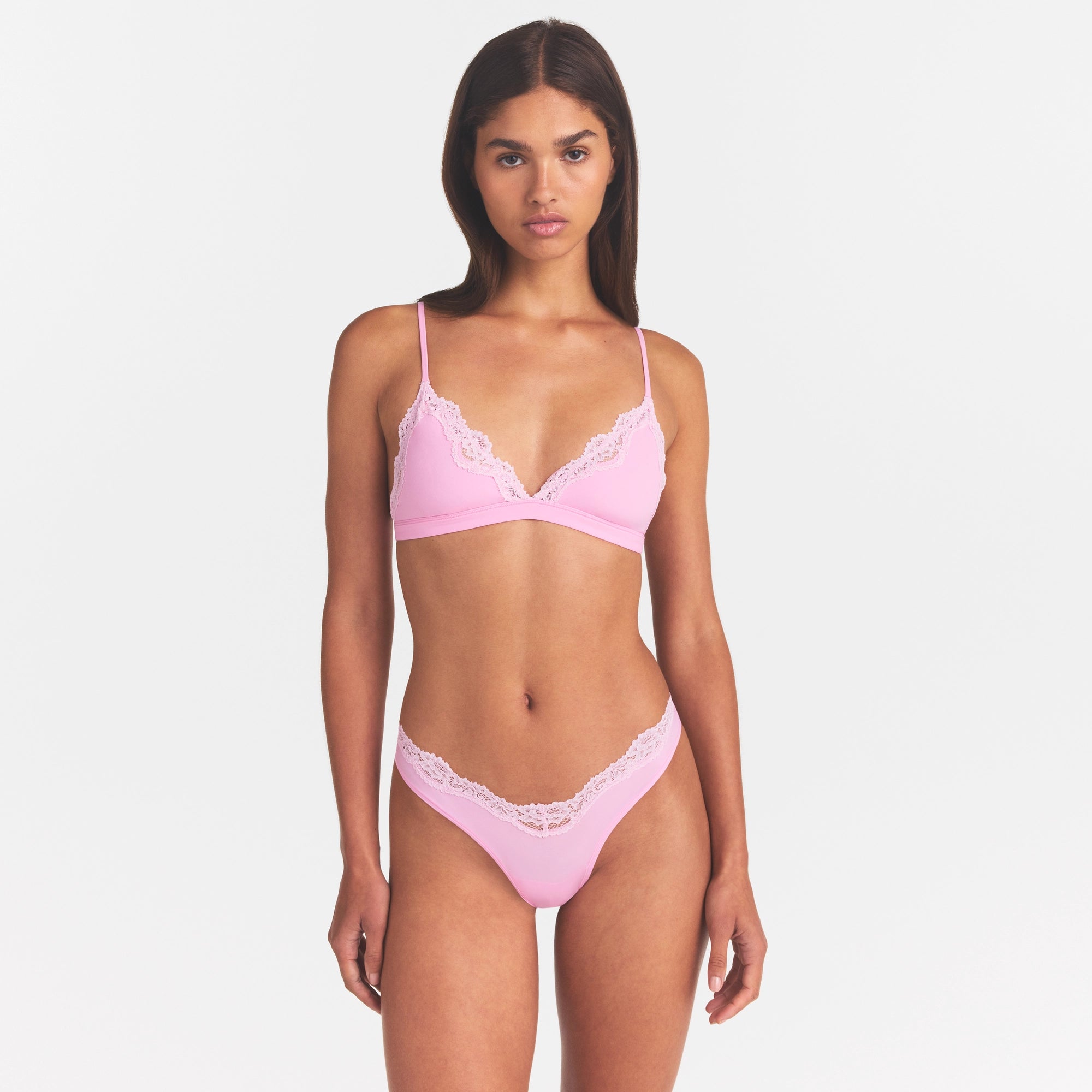 FITS EVERYBODY LACE TRIANGLE BRALETTE | BUBBLE GUM TONAL - Image 3