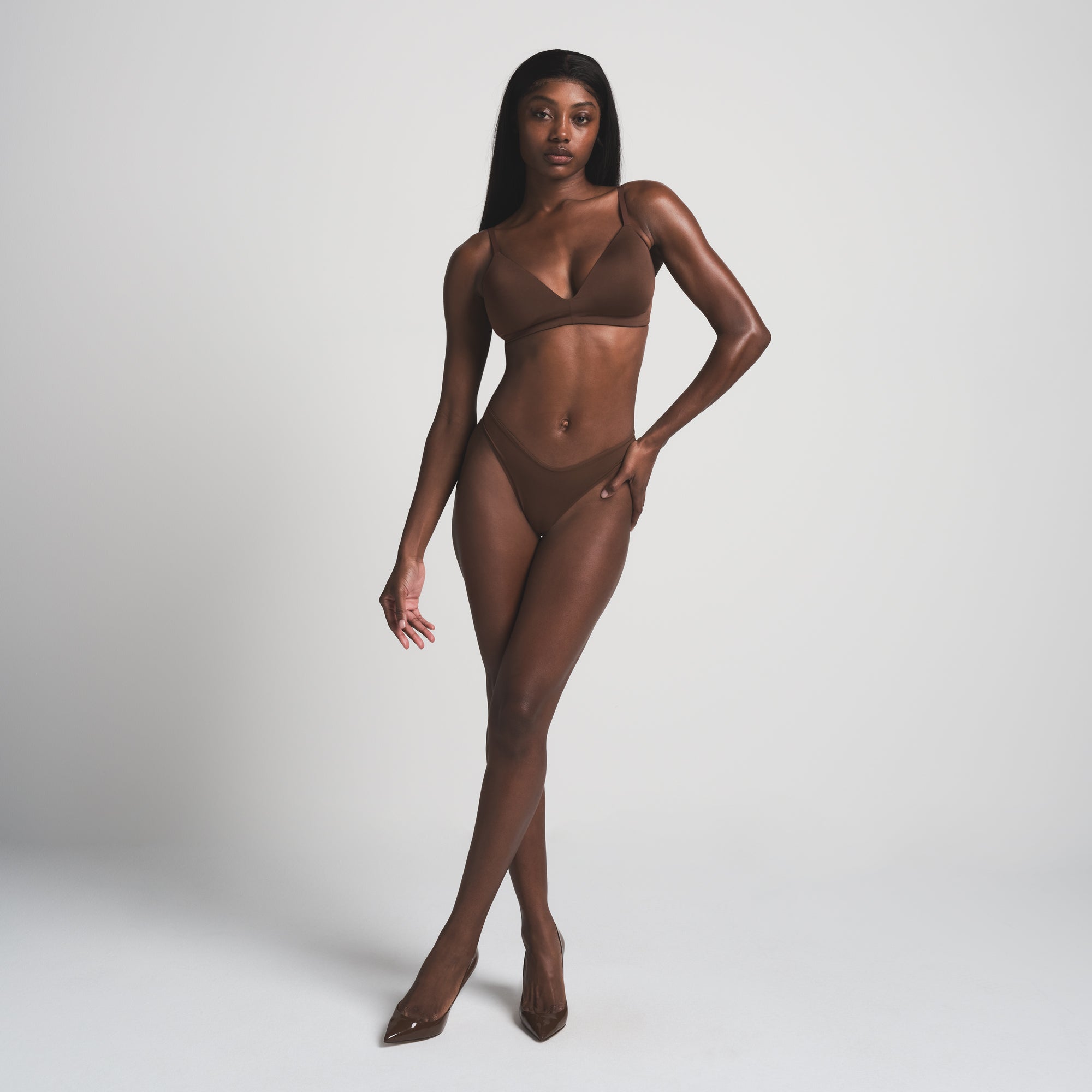 WIRELESS FORM T-SHIRT DEMI BRA | COCOA - Image 2