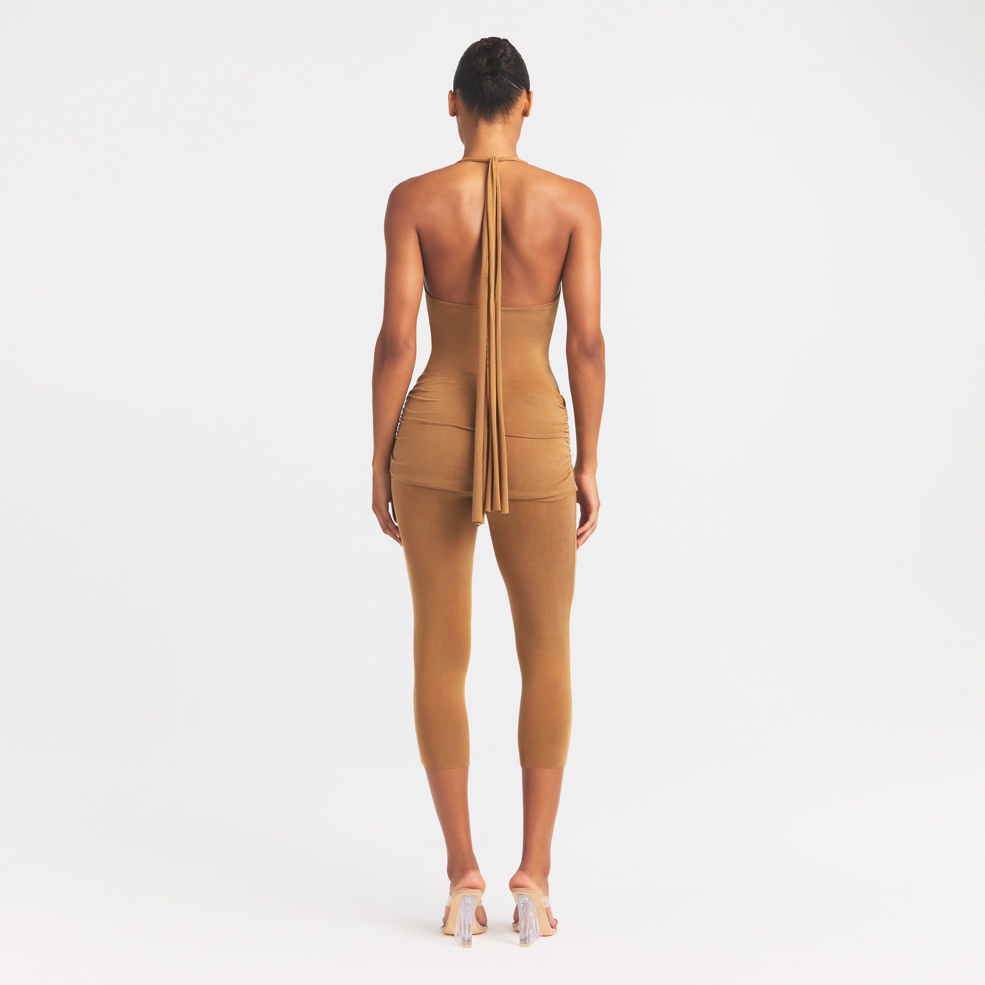 CUPRO JERSEY HALTER BODYSUIT | ALMOND - Image 5
