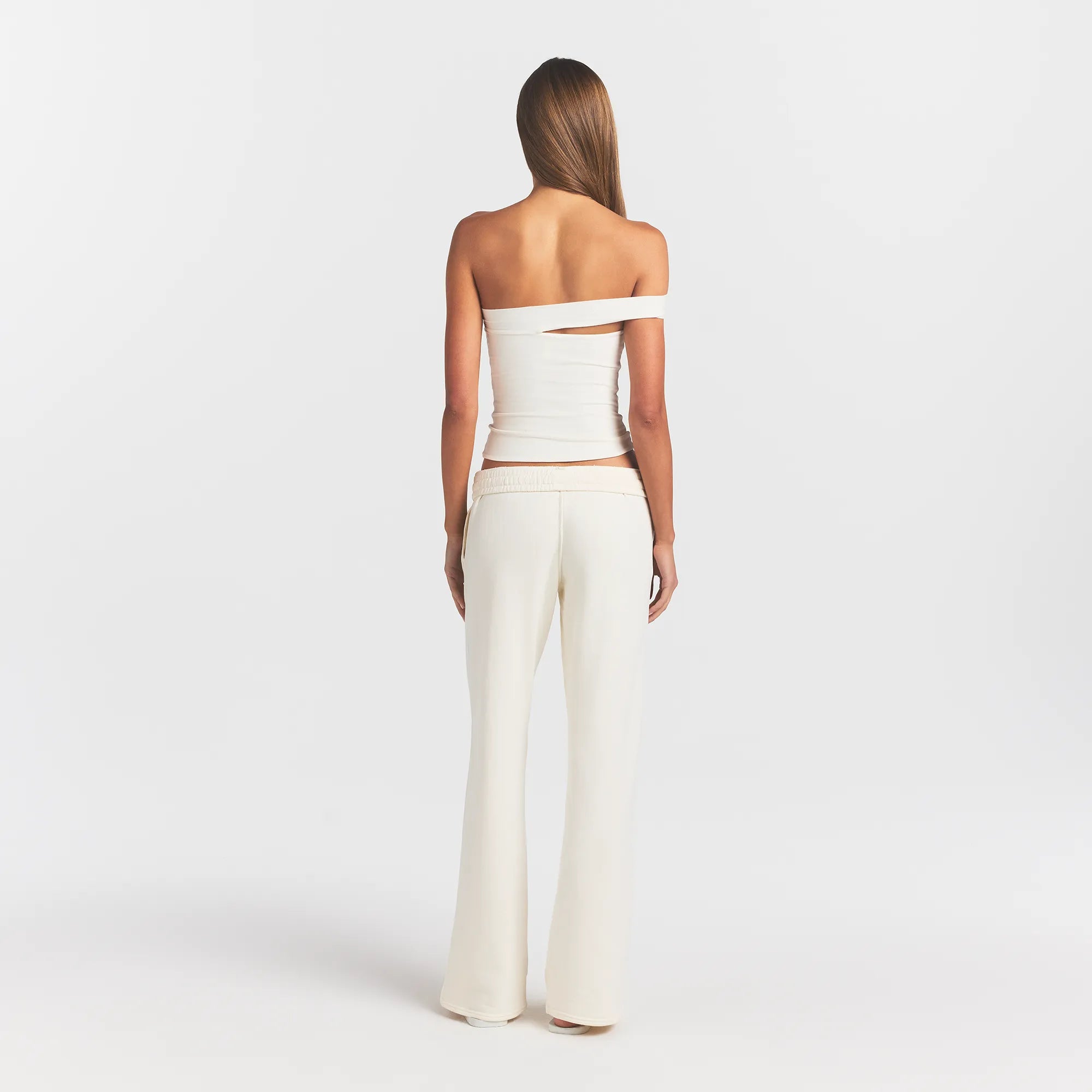 FRENCH TERRY STRAIGHT LEG PANT | ECRU - Image 4