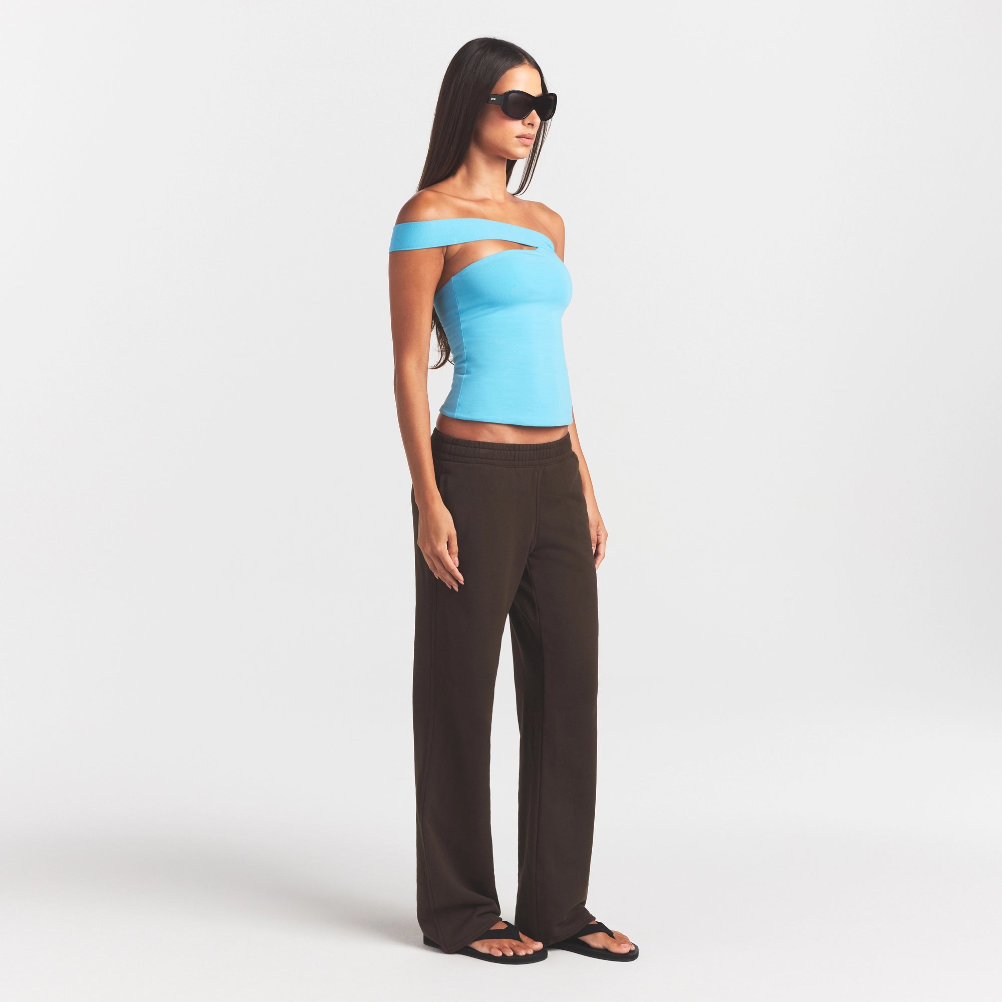 FRENCH TERRY STRAIGHT LEG PANT | ESPRESSO - Image 3