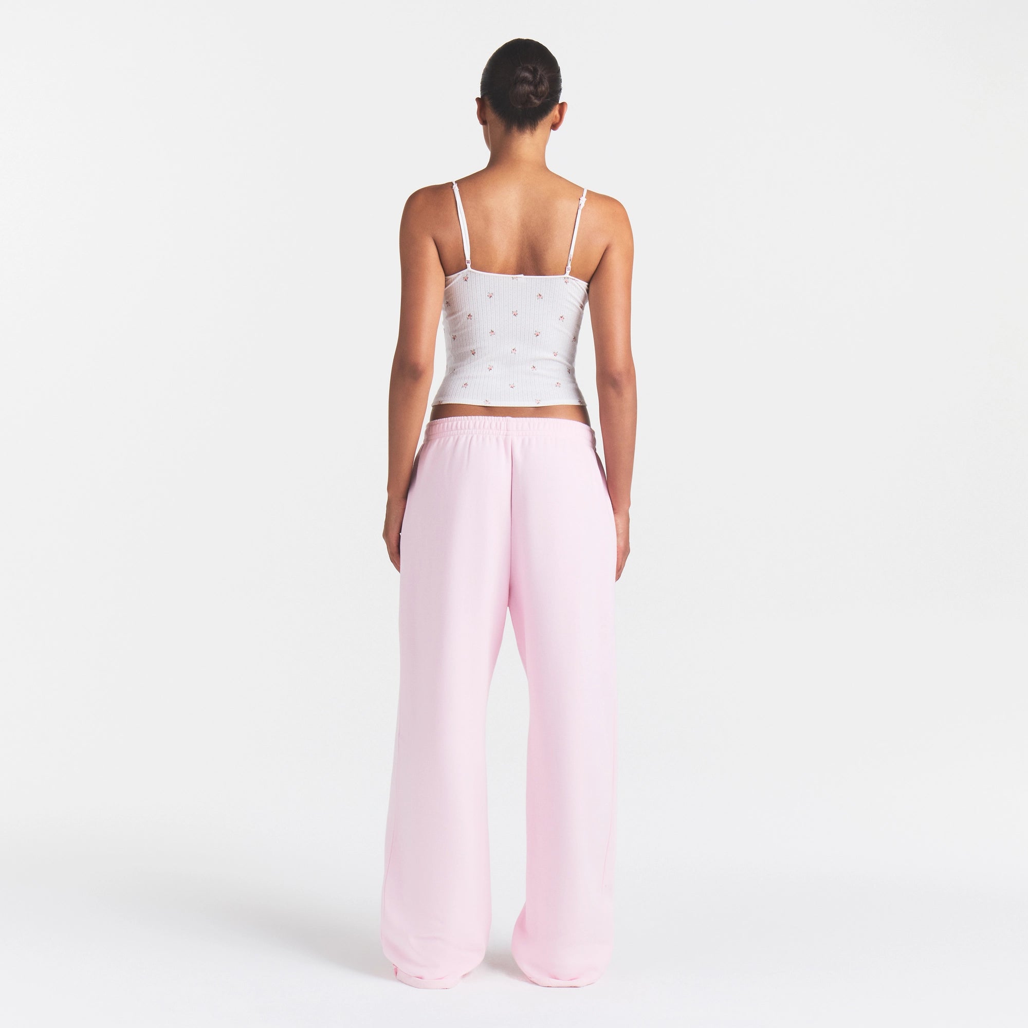 COTTON FLEECE OVERSIZED STRAIGHT LEG PANT | CHERRY BLOSSOM - Image 5