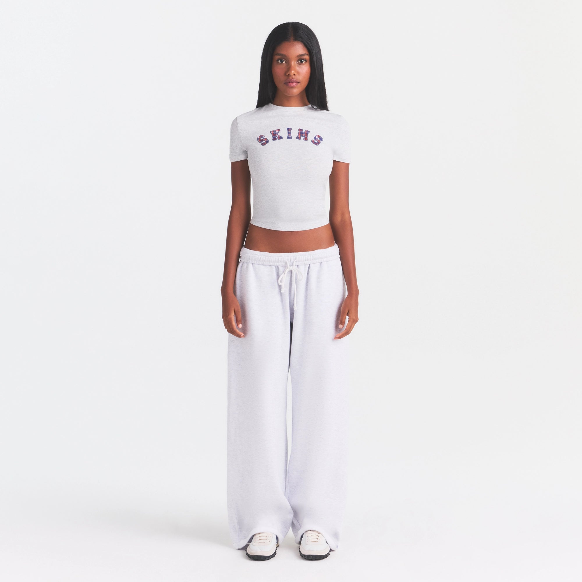 COTTON FLEECE OVERSIZED STRAIGHT LEG PANT | LIGHT HEATHER GREY - Image 4