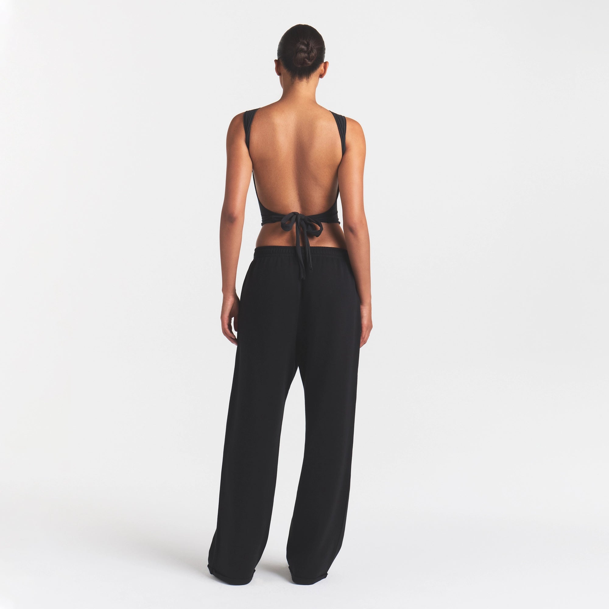COTTON FLEECE OVERSIZED STRAIGHT LEG PANT | ONYX - Image 5