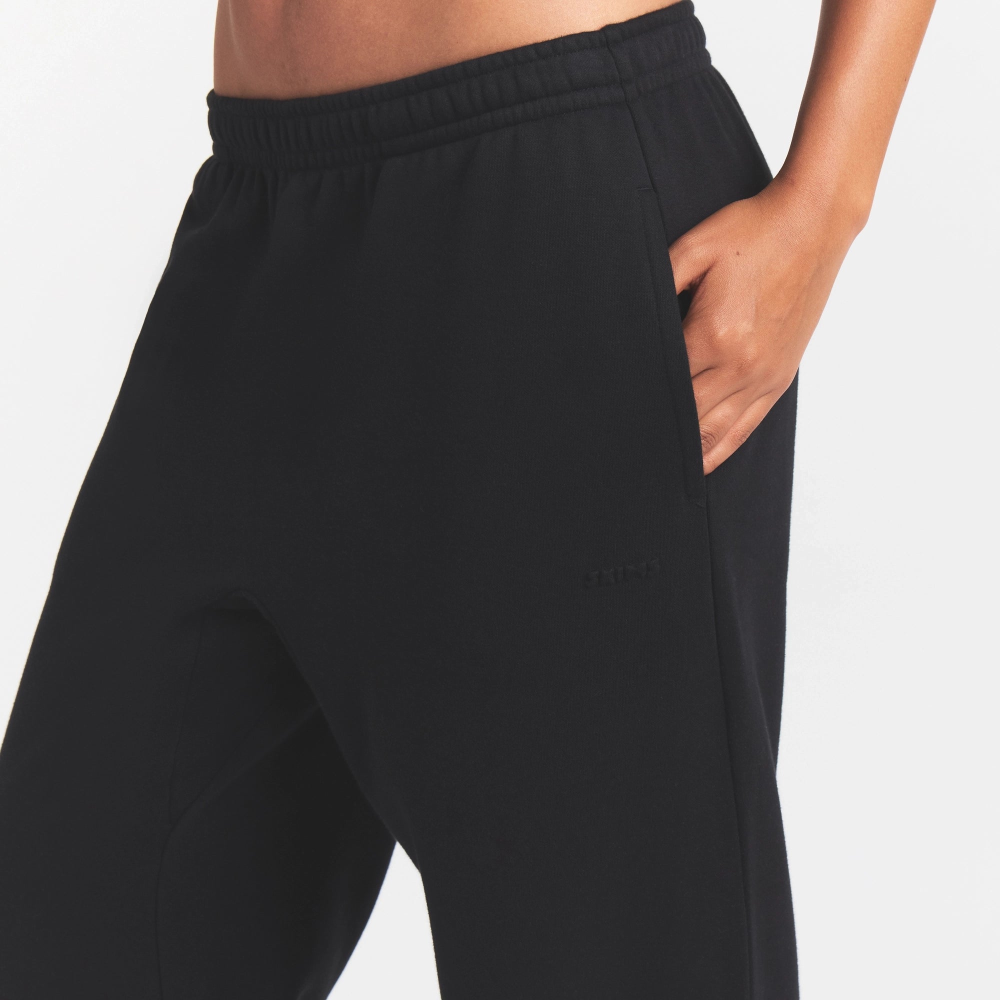 COTTON FLEECE OVERSIZED STRAIGHT LEG PANT | ONYX - Image 4