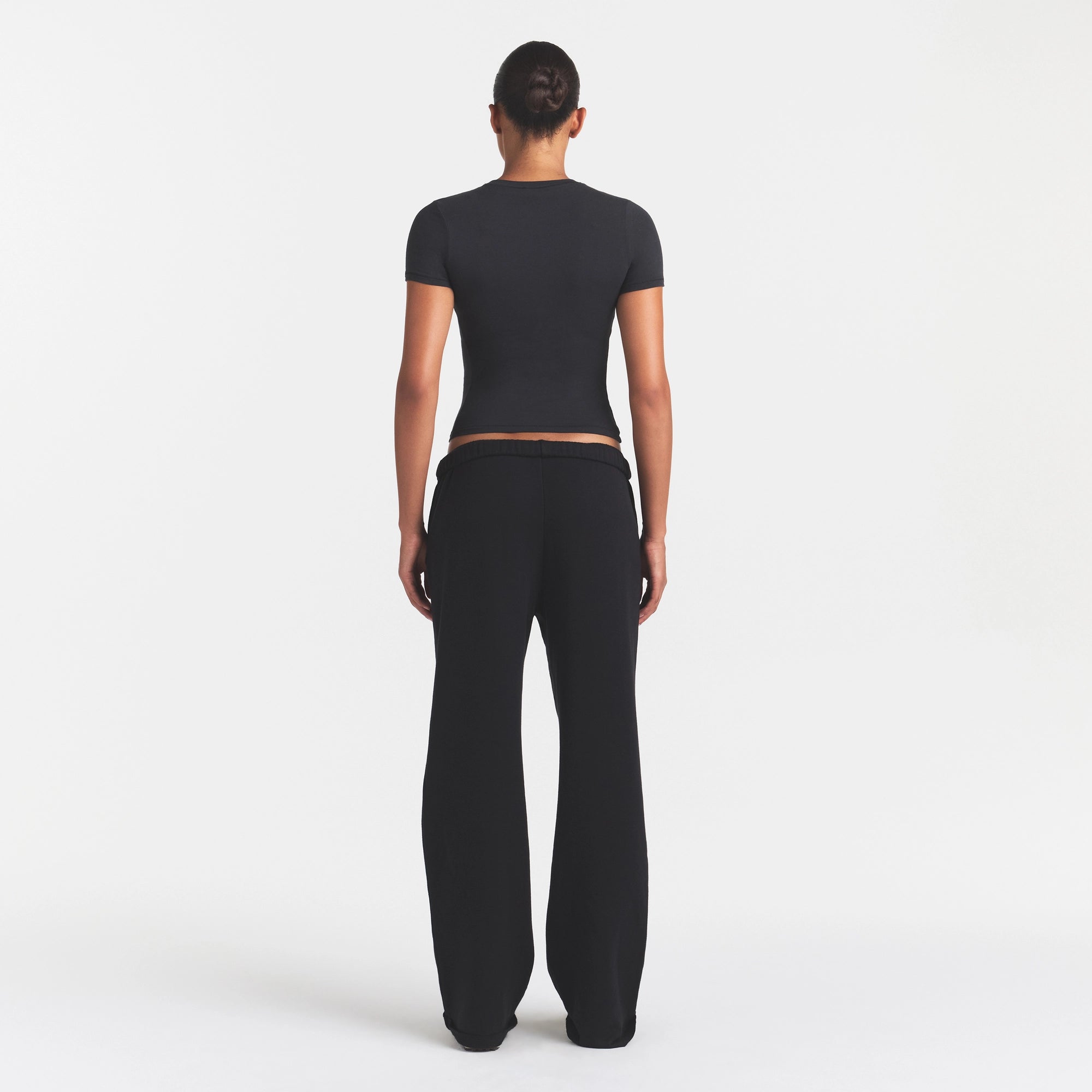 COTTON FLEECE CLASSIC STRAIGHT LEG PANT | ONYX SNOW ARCHED SKIMS LOGO - Image 6