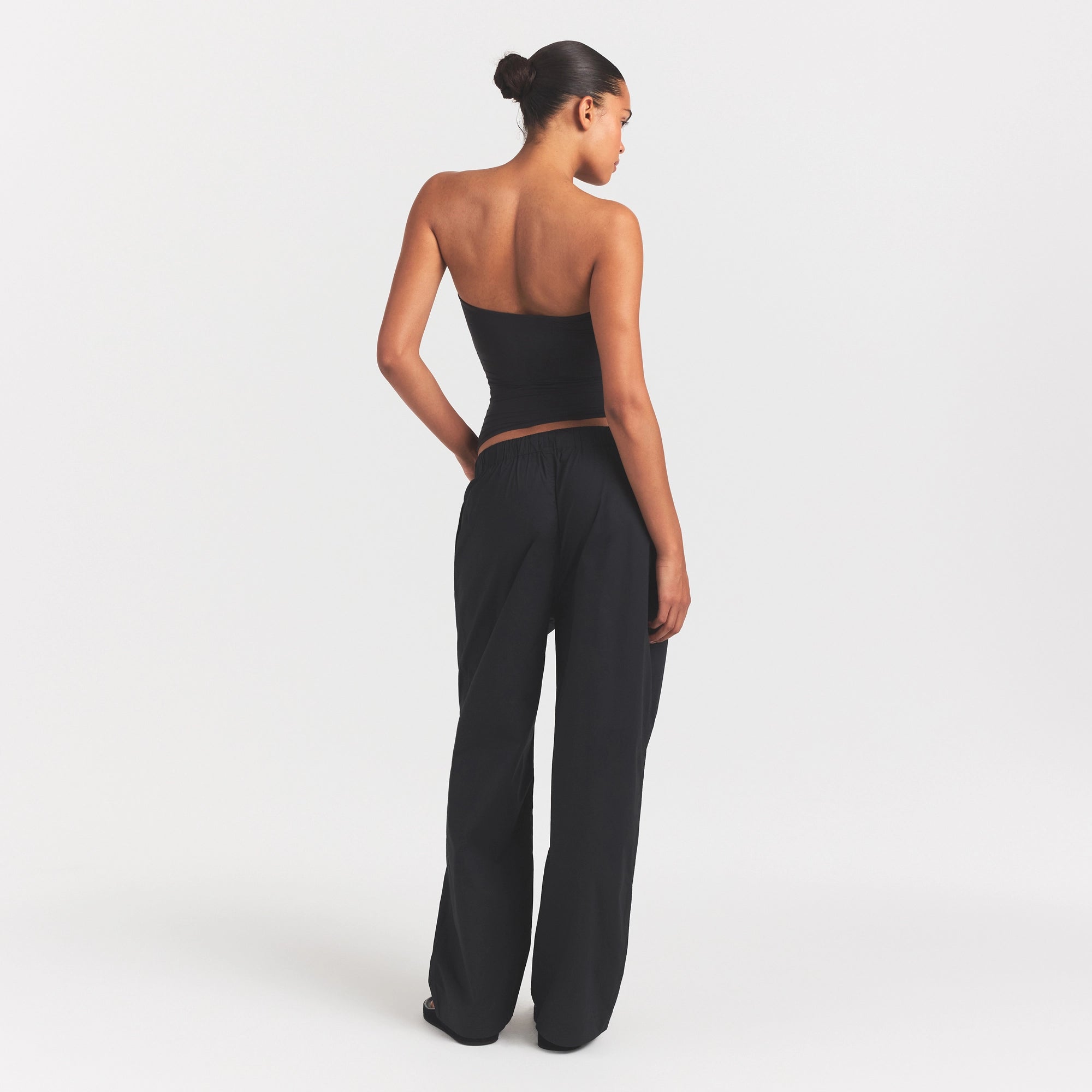 WOVEN COTTON OVERSIZED STRAIGHT LEG PANT | ONYX - Image 5