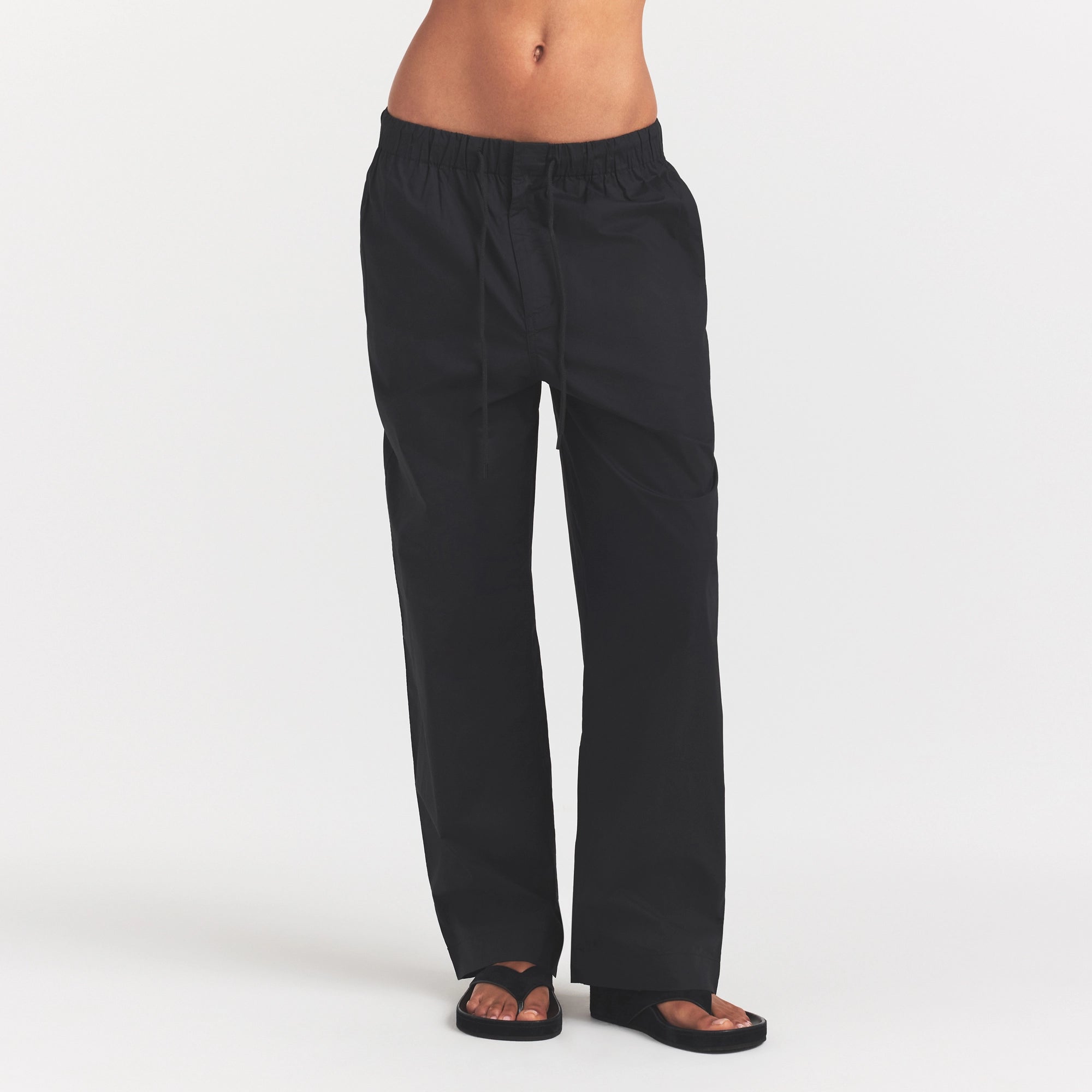 WOVEN COTTON OVERSIZED STRAIGHT LEG PANT | ONYX - Image 3