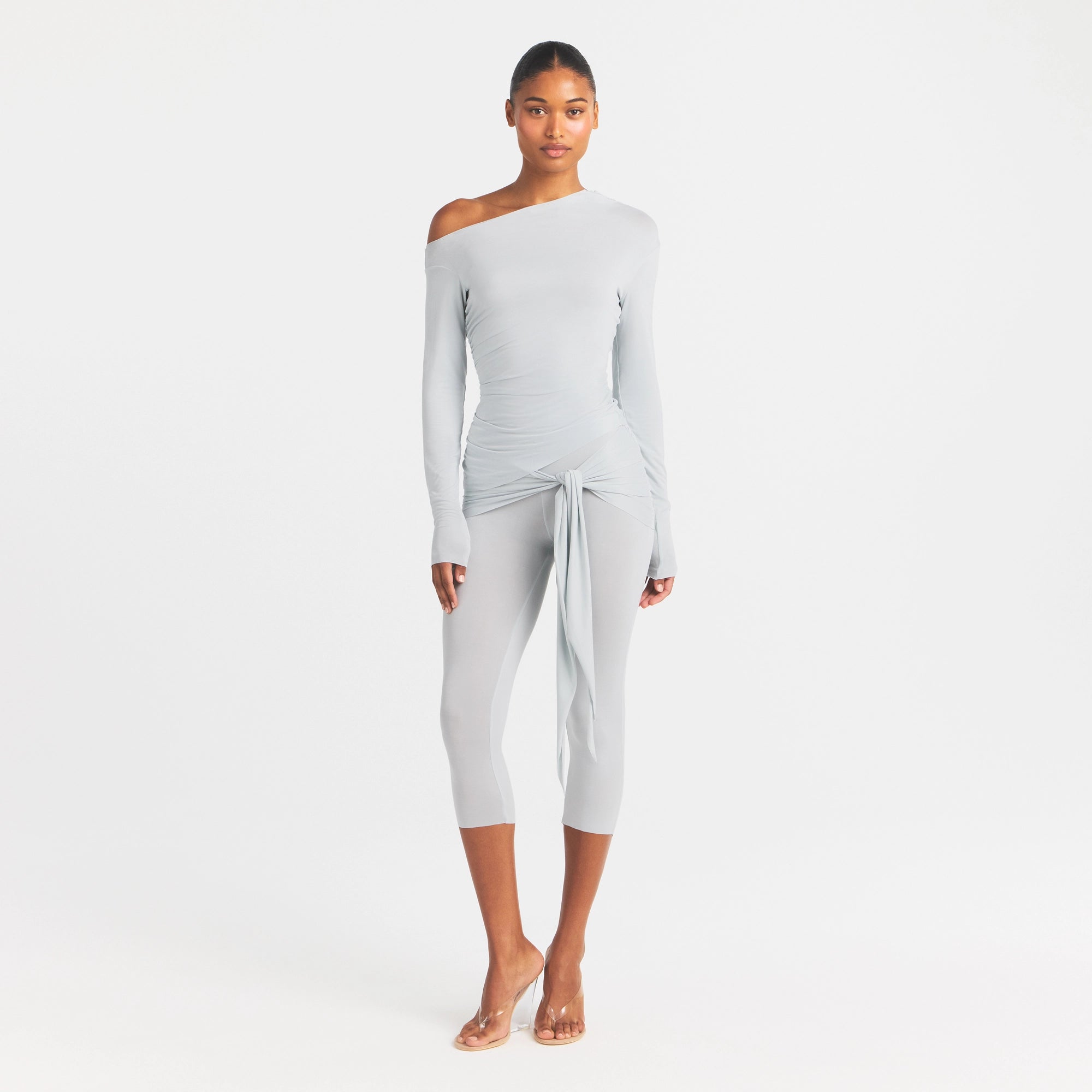 CUPRO JERSEY WRAP CAPRI | PEARL - Image 2