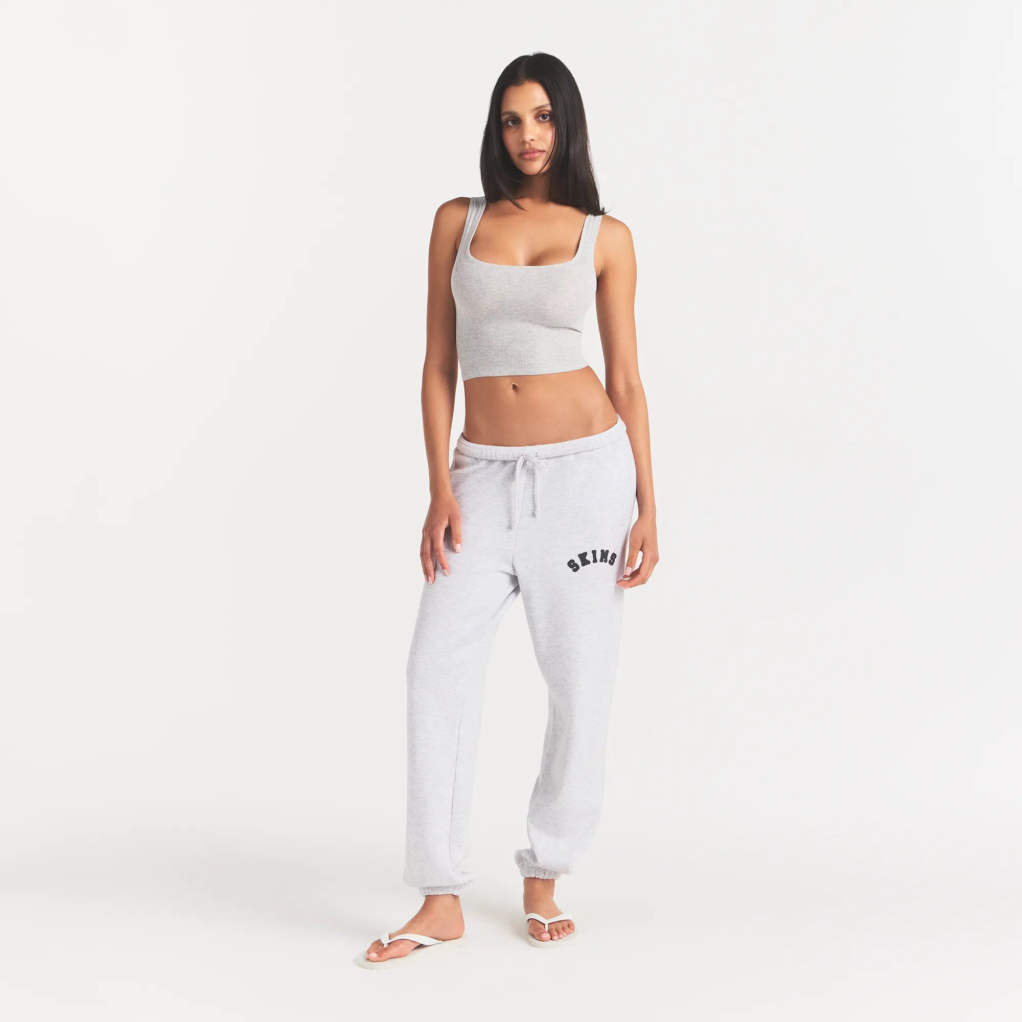 COTTON FLEECE LOGO CLASSIC JOGGER | LIGHT HEATHER GREY WITH ONYX LOGO - Image 2