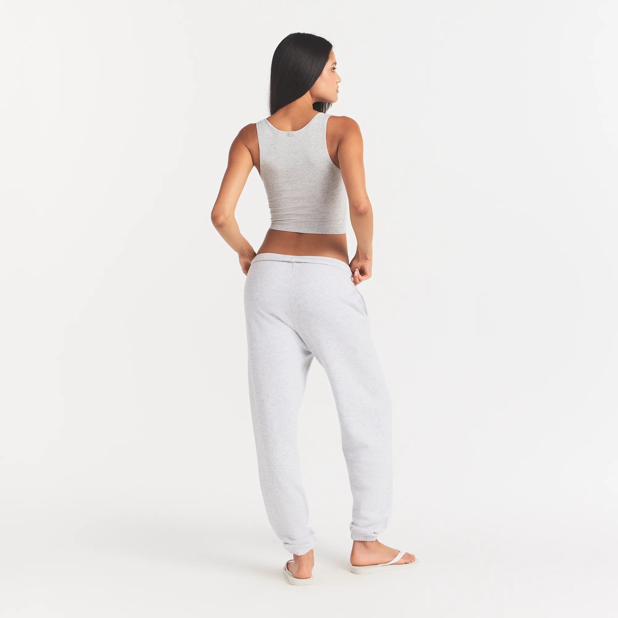 COTTON FLEECE LOGO CLASSIC JOGGER | LIGHT HEATHER GREY WITH ONYX LOGO - Image 5