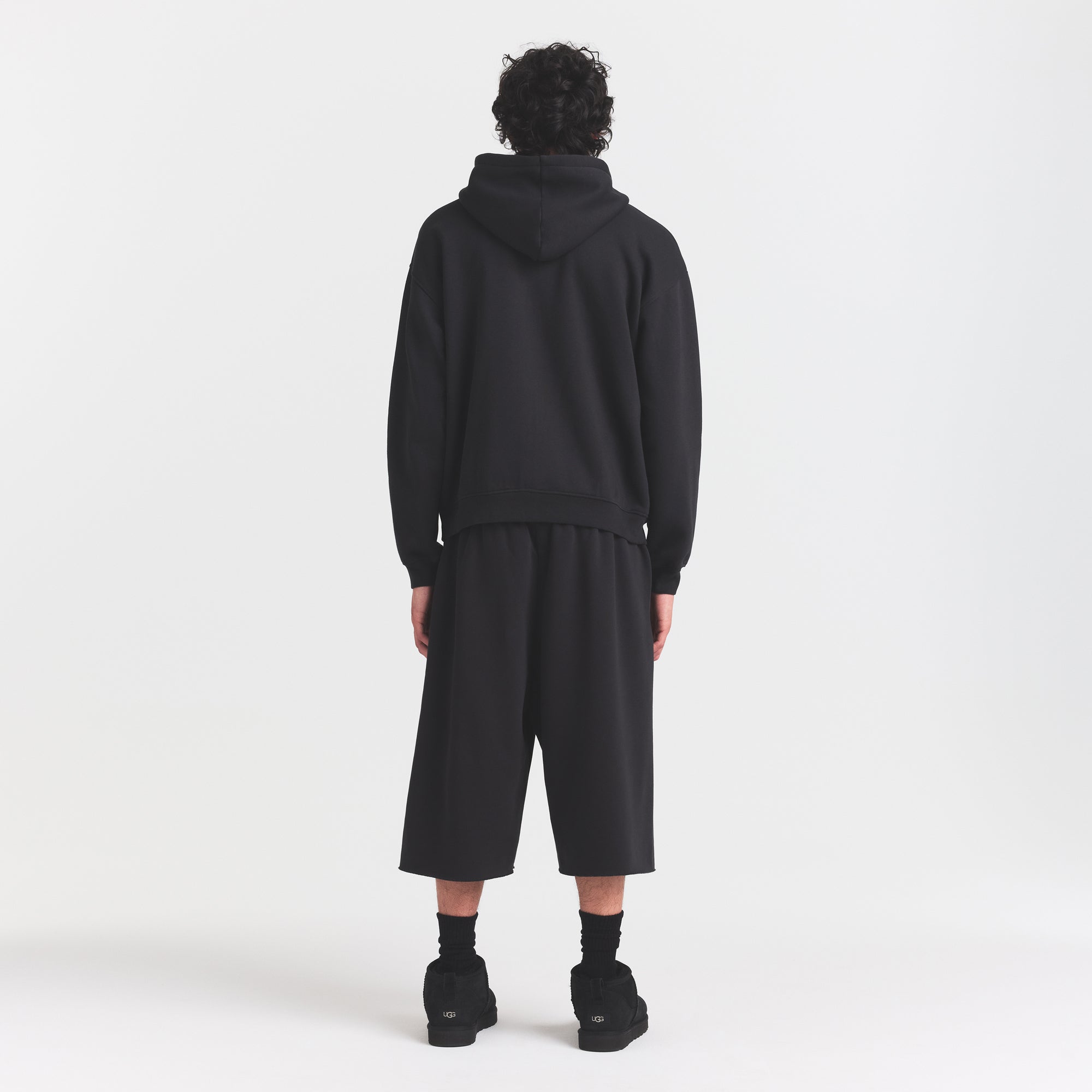 FLEECE LOUNGE MENS RELAXED LONG SHORT | WASHED ONYX - Image 6