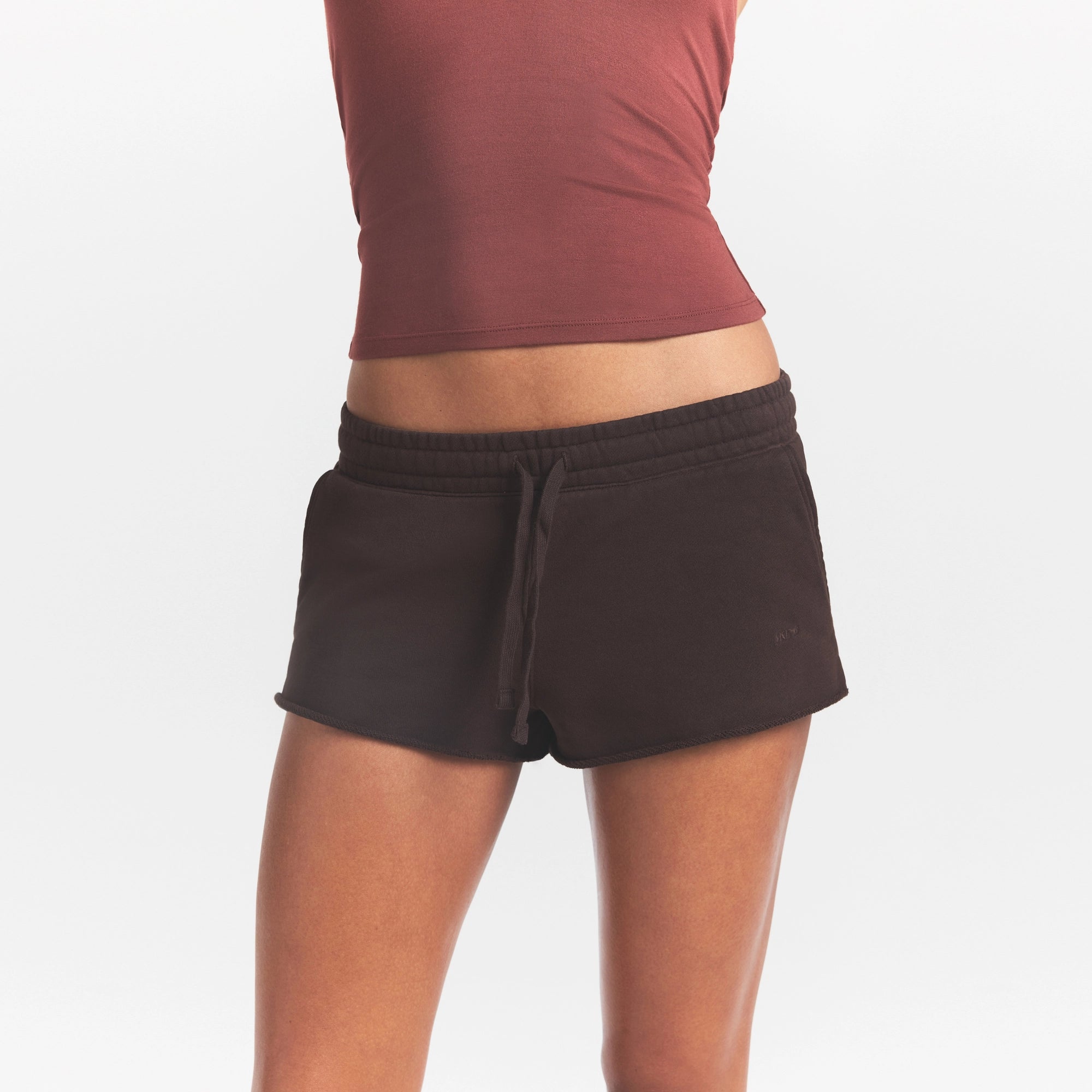 FRENCH TERRY RAW EDGE SHORT | ESPRESSO - Image 4