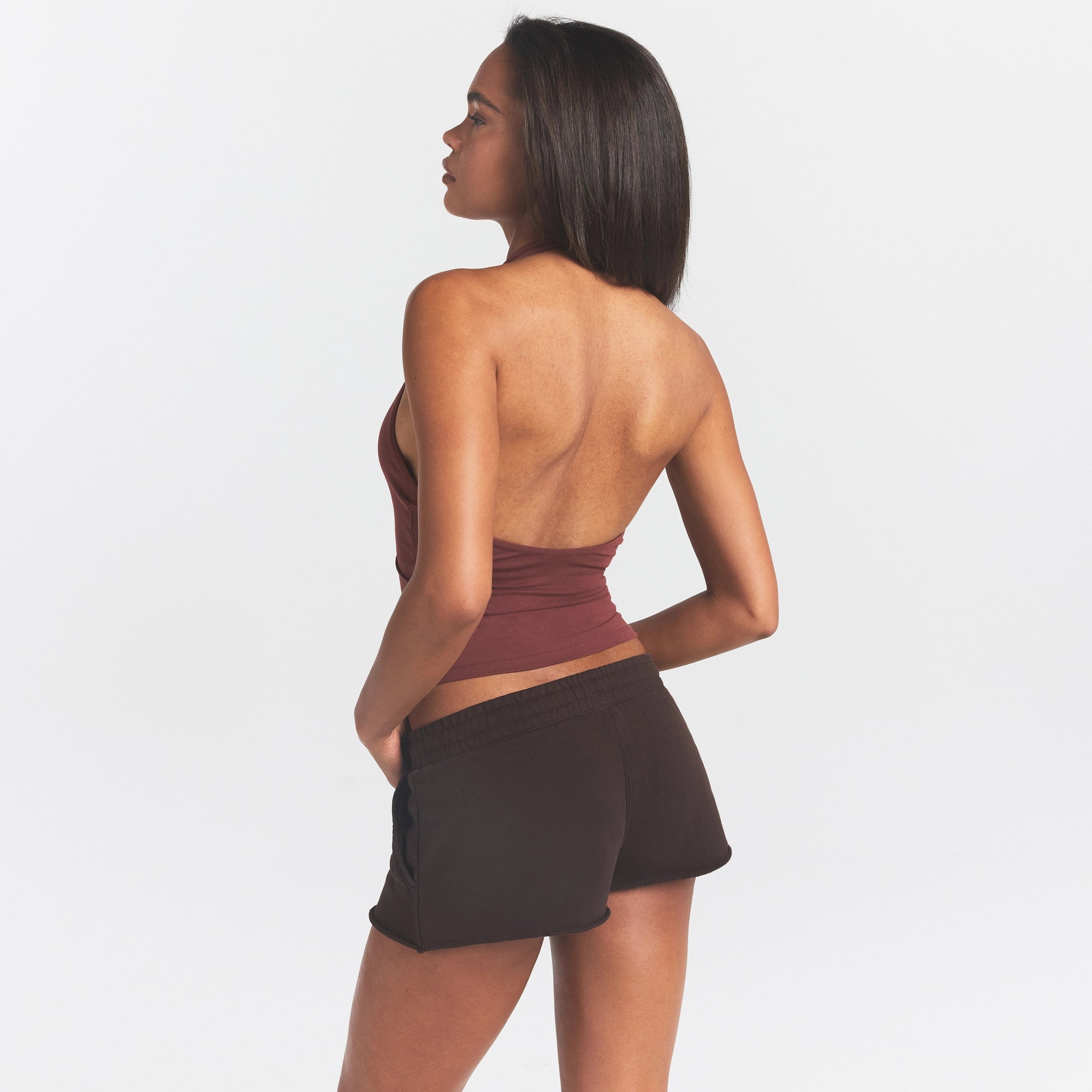 FRENCH TERRY RAW EDGE SHORT | ESPRESSO - Image 5