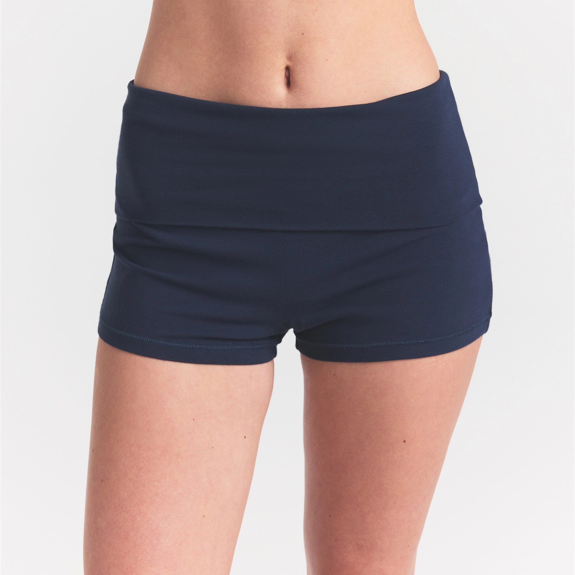 COTTON JERSEY FOLDOVER SHORT | NAVY - Image 3