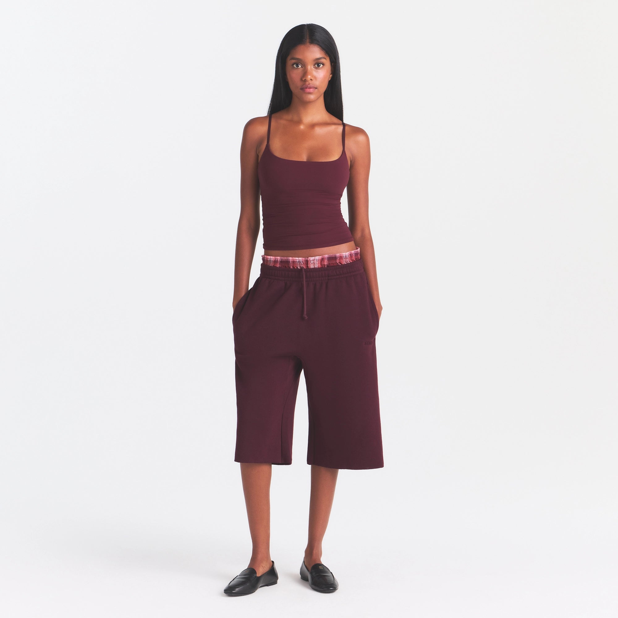 COTTON FLEECE LONG SHORT | CURRANT - Image 2