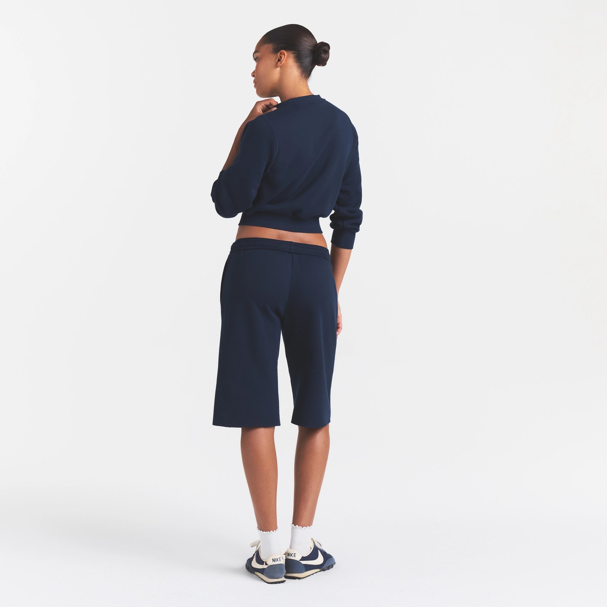COTTON FLEECE LONG SHORT | NAVY - Image 5