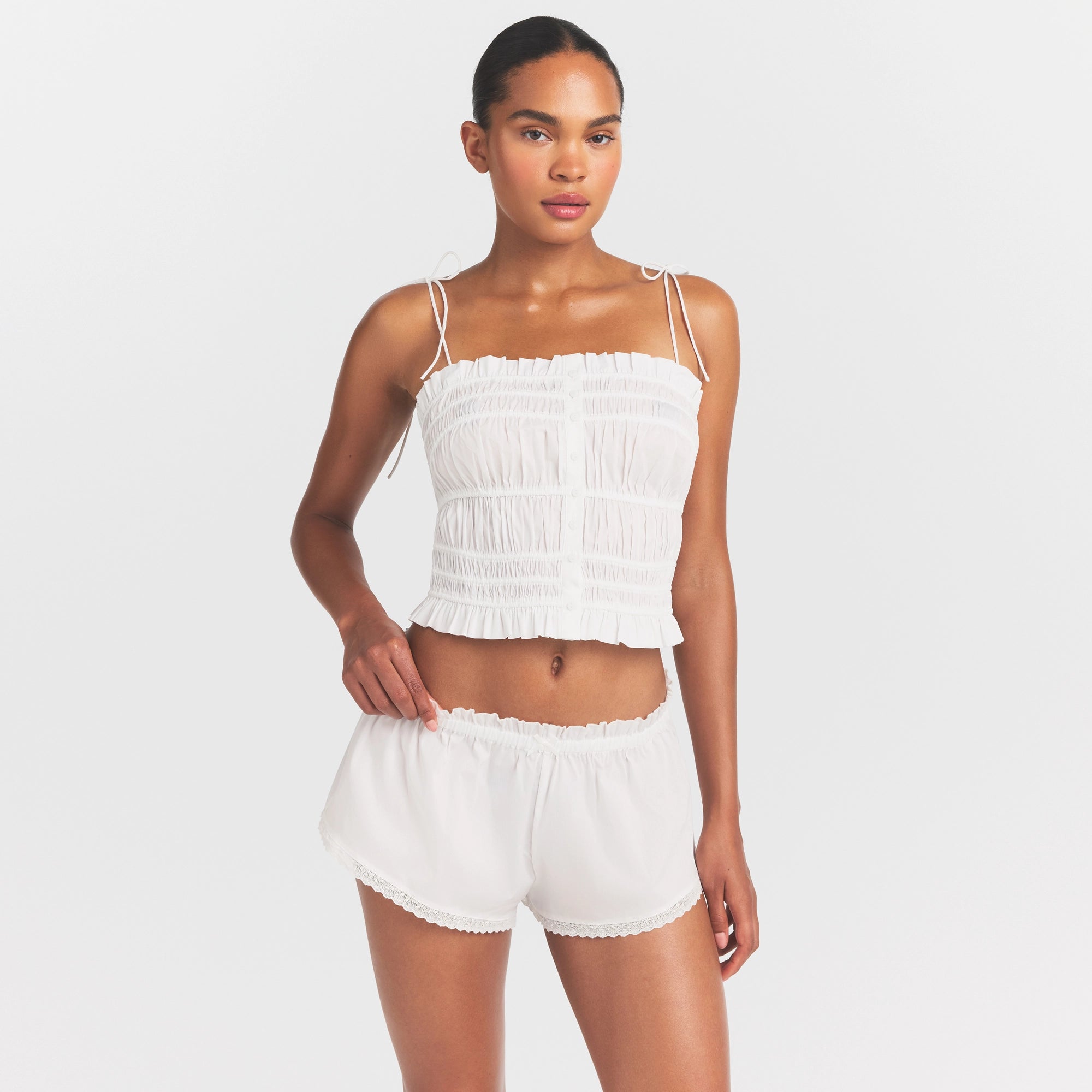 POPLIN APPAREL SHORT | SNOW - Image 4