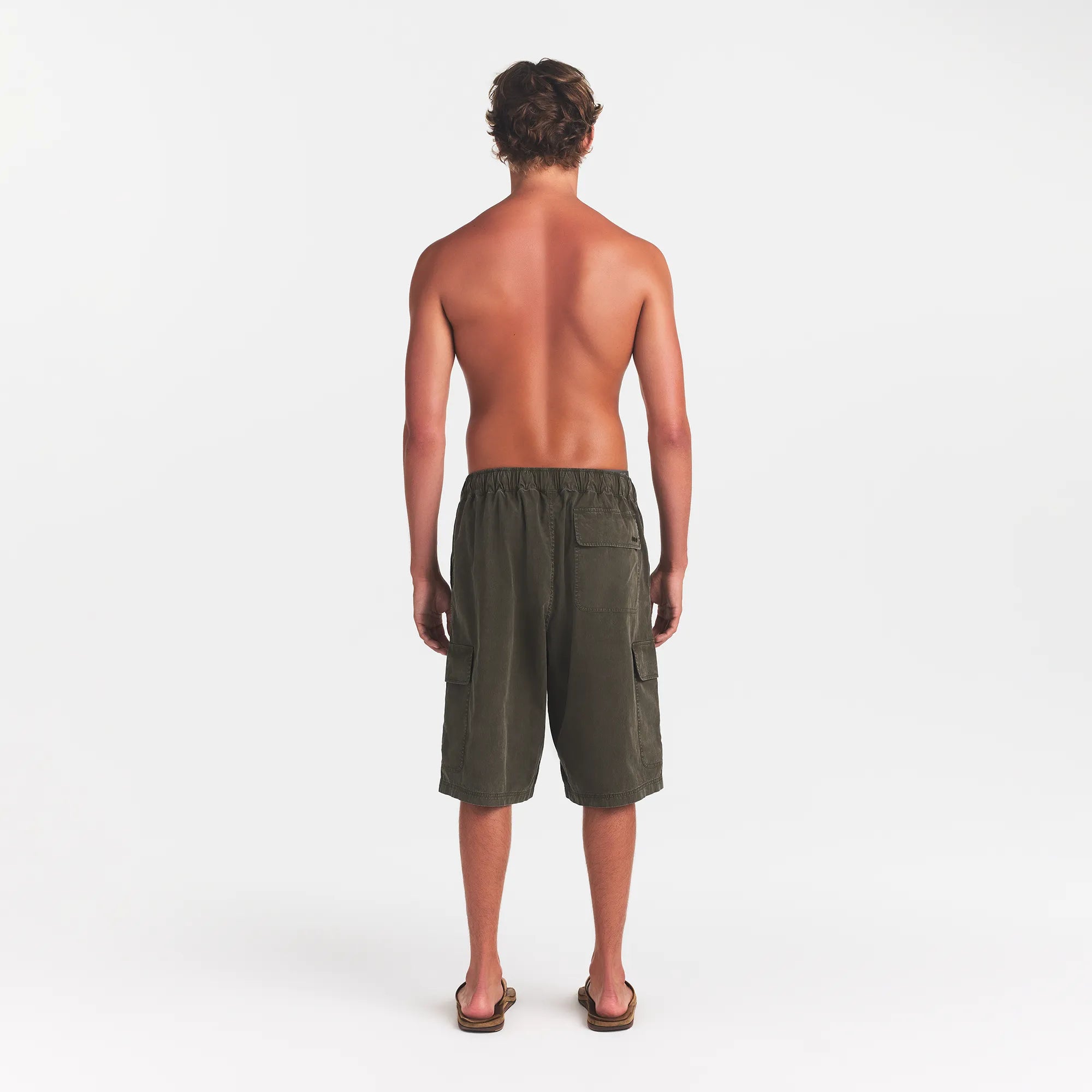 WOVEN MENS RELAXED CARGO SHORT | JUNGLE - Image 6