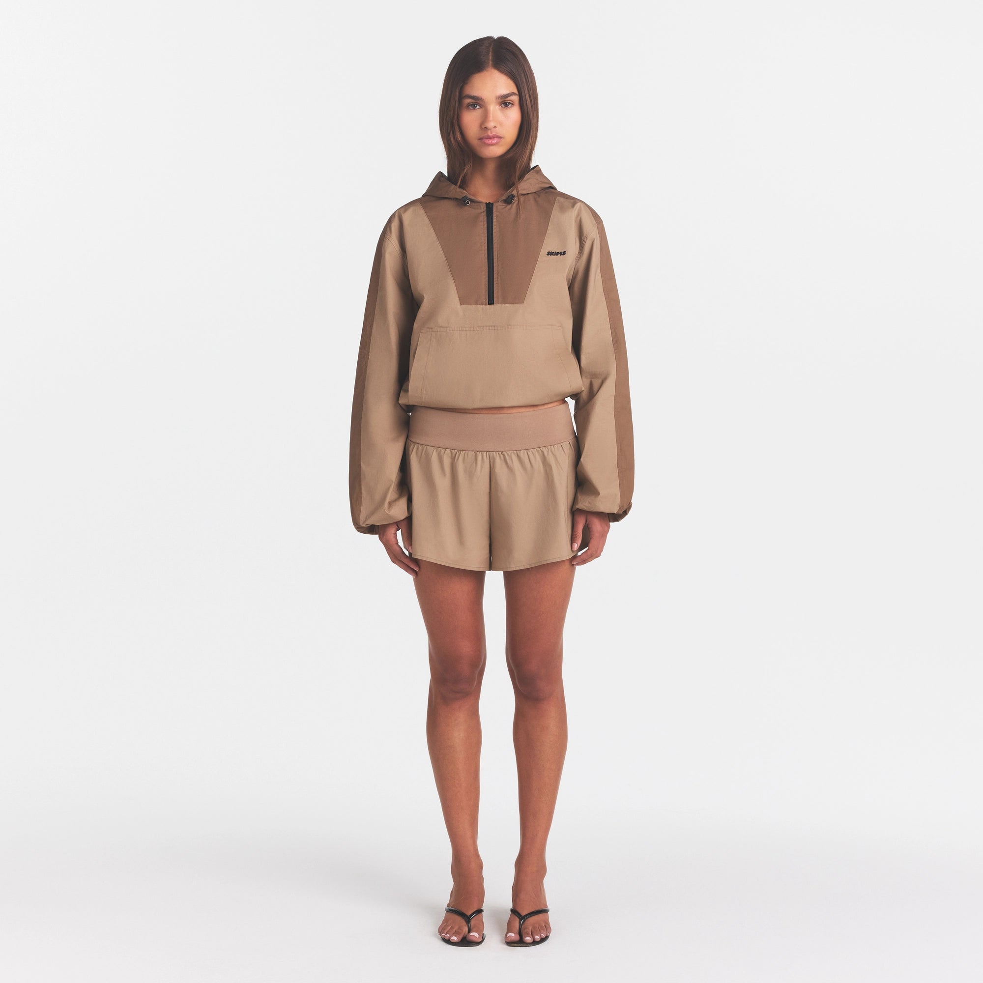 WOVEN COTTON FLUTTER SHORT | DESERT - Image 2