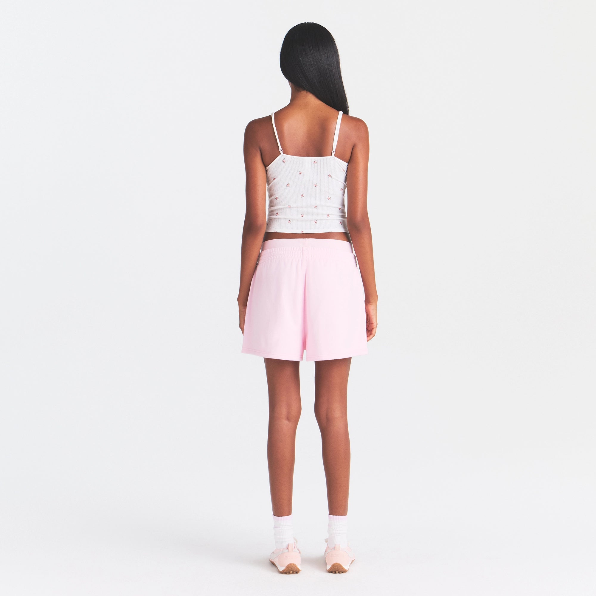 COTTON FLEECE DOUBLE WAISTBAND SHORT | CHERRY BLOSSOM - Image 5