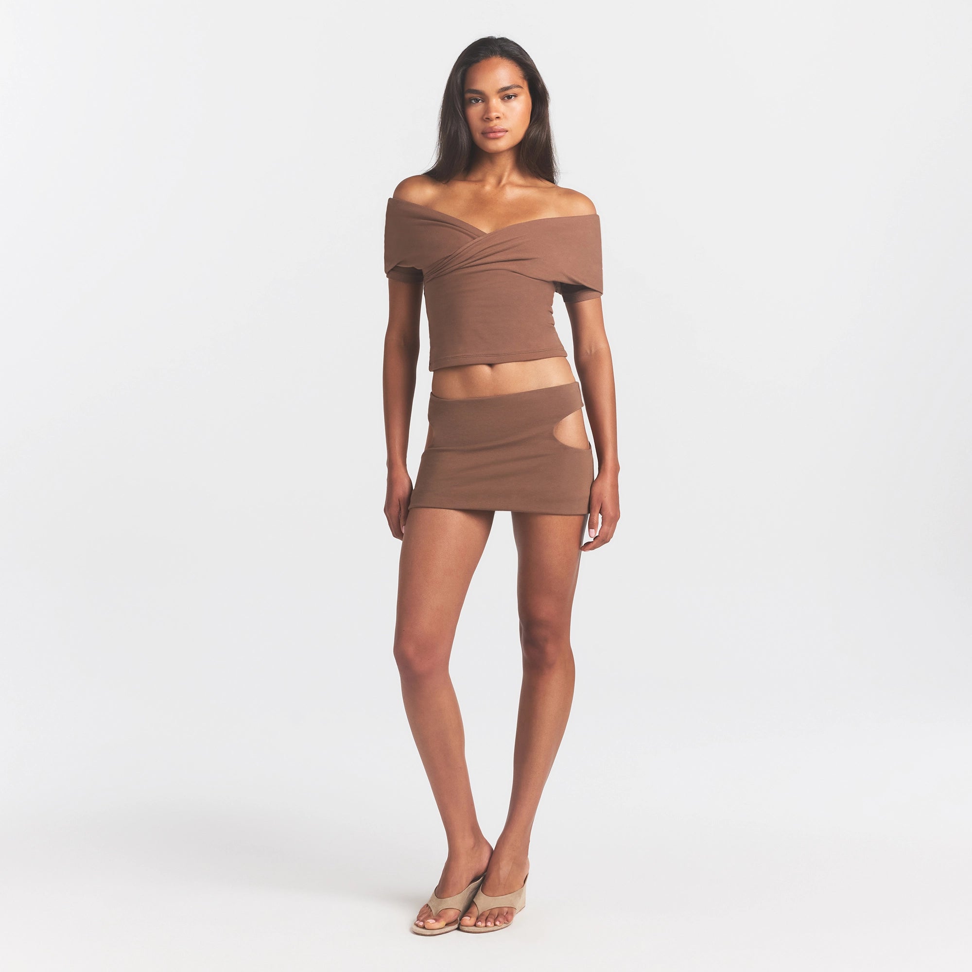 COTTON JERSEY CUT OUT MINI SKIRT | JASPER - Image 2