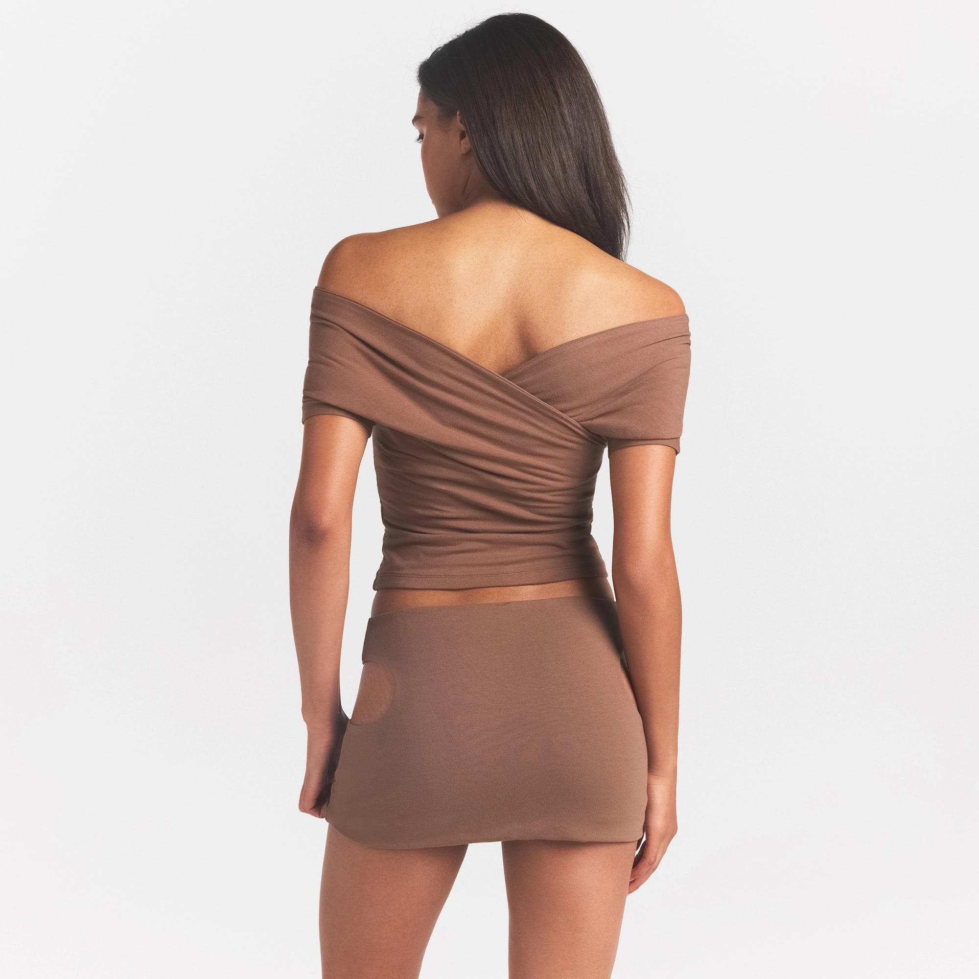 COTTON JERSEY CUT OUT MINI SKIRT | JASPER - Image 4