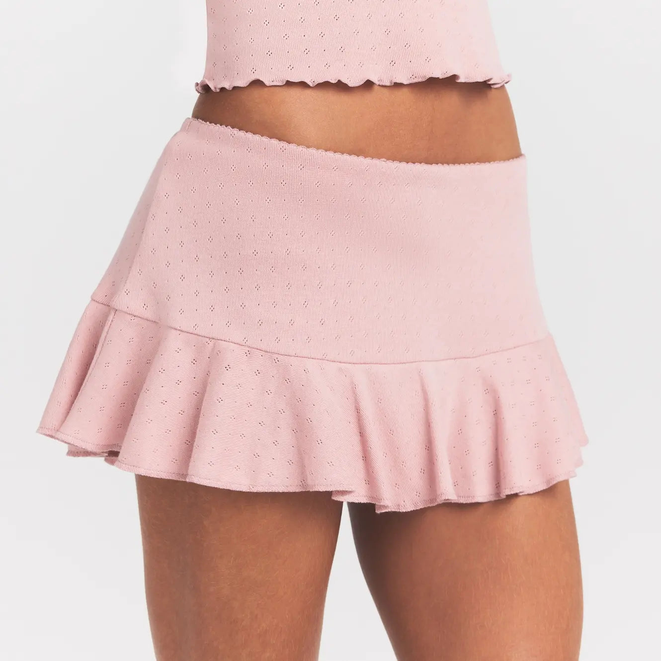 HEAVY POINTELLE MINI SKORT | MORGANITE - Image 3