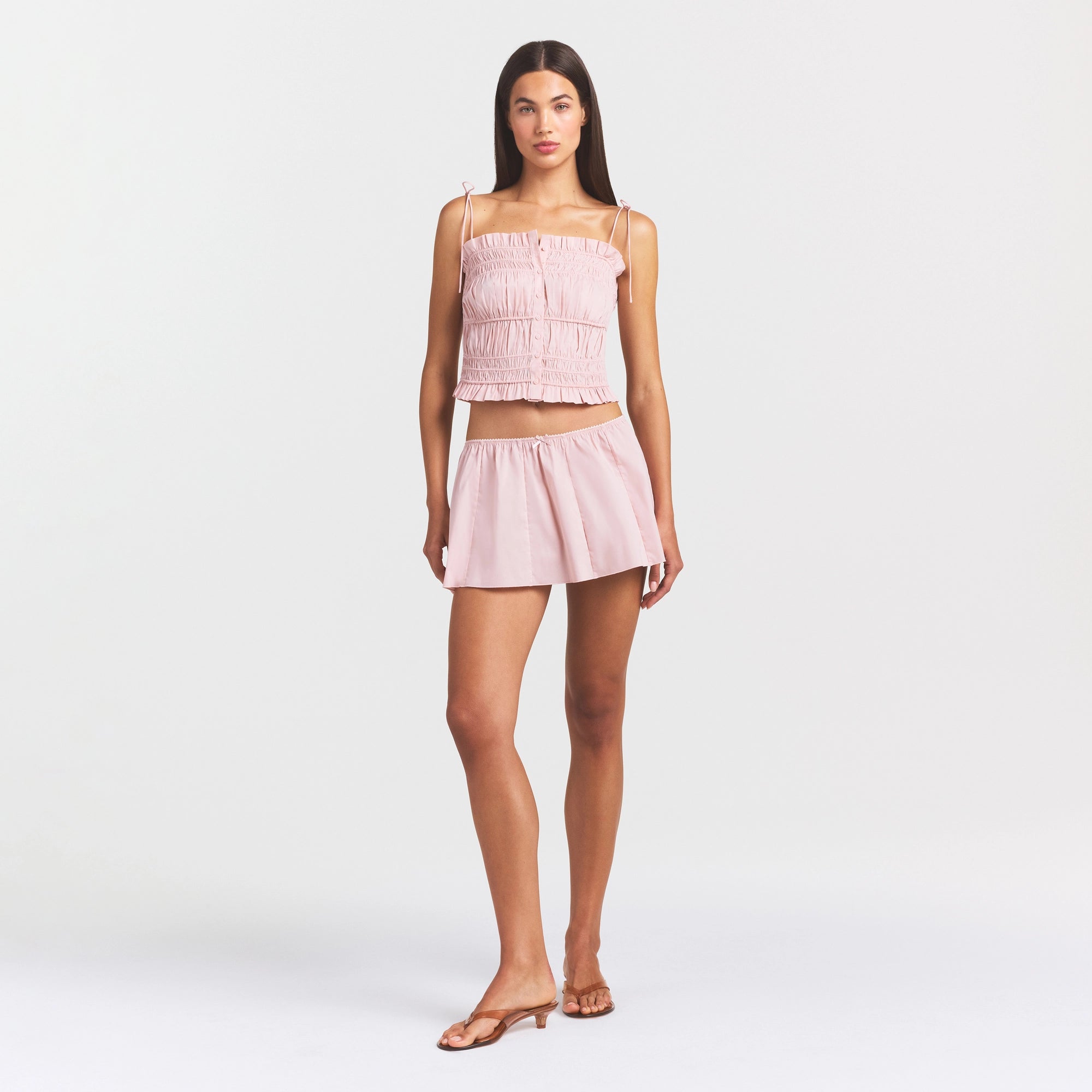 POPLIN APPAREL MINI SKIRT | DUSTY PINK - Image 2