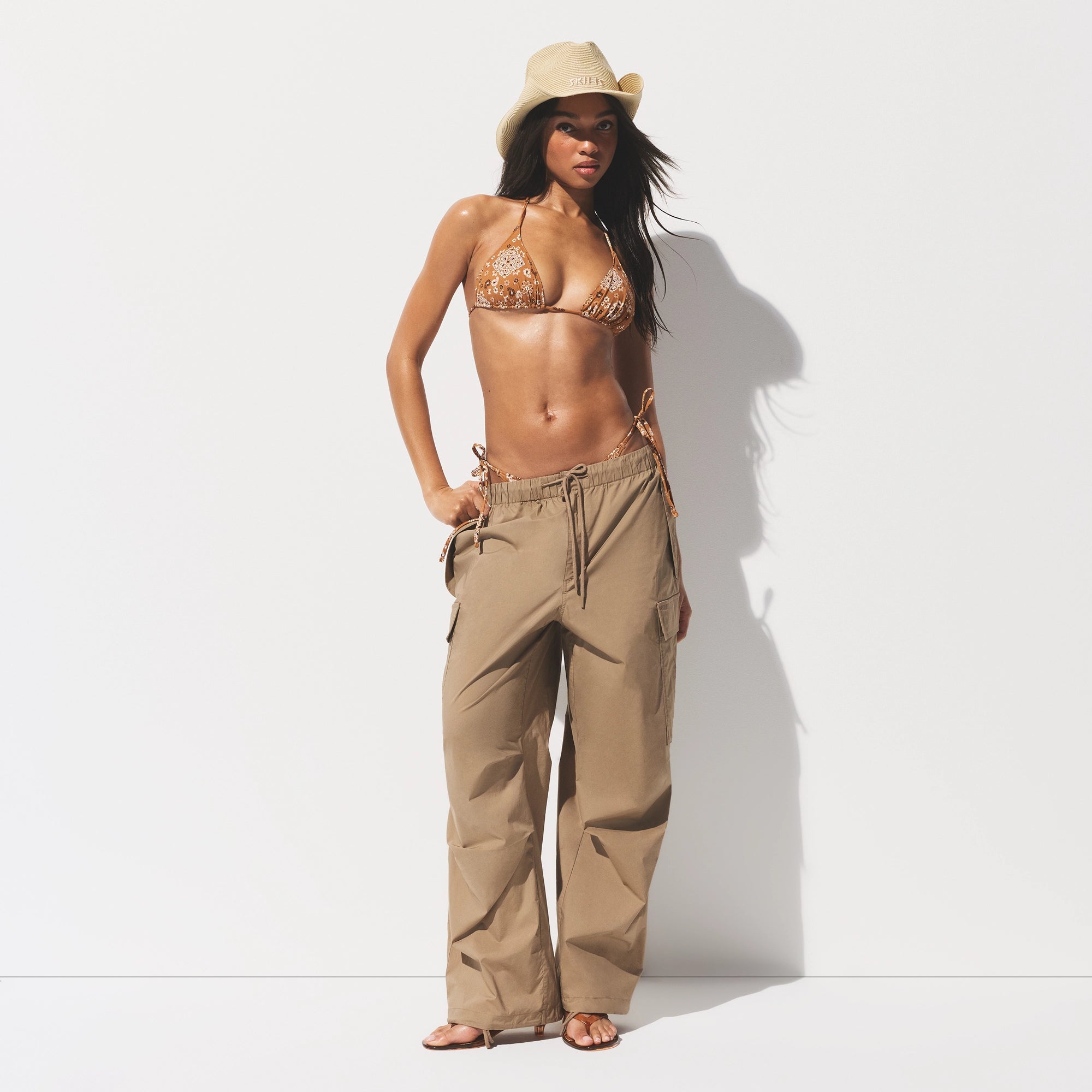 SIGNATURE SWIM TRIANGLE BIKINI TOP | ALMOND BANDANA - Image 2