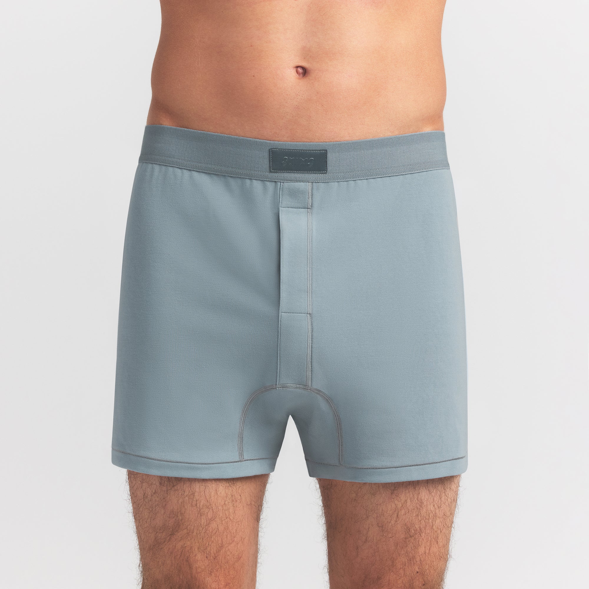 SKIMS COTTON MENS KNIT BOXER | SKY - Image 3