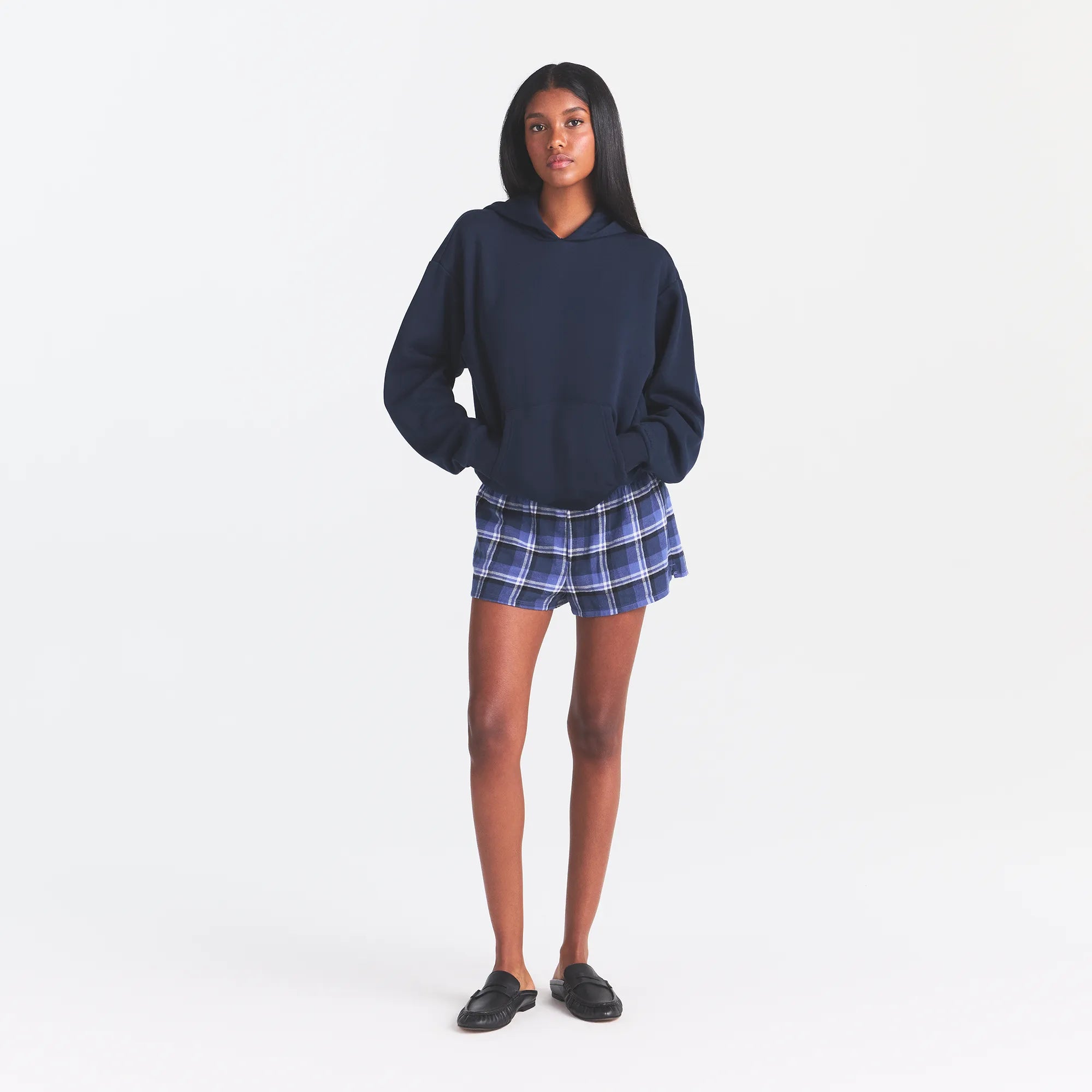 FLANNEL SLEEP CHEEKY BOXER | INDIGO OUTDOOR PLAID - Image 2
