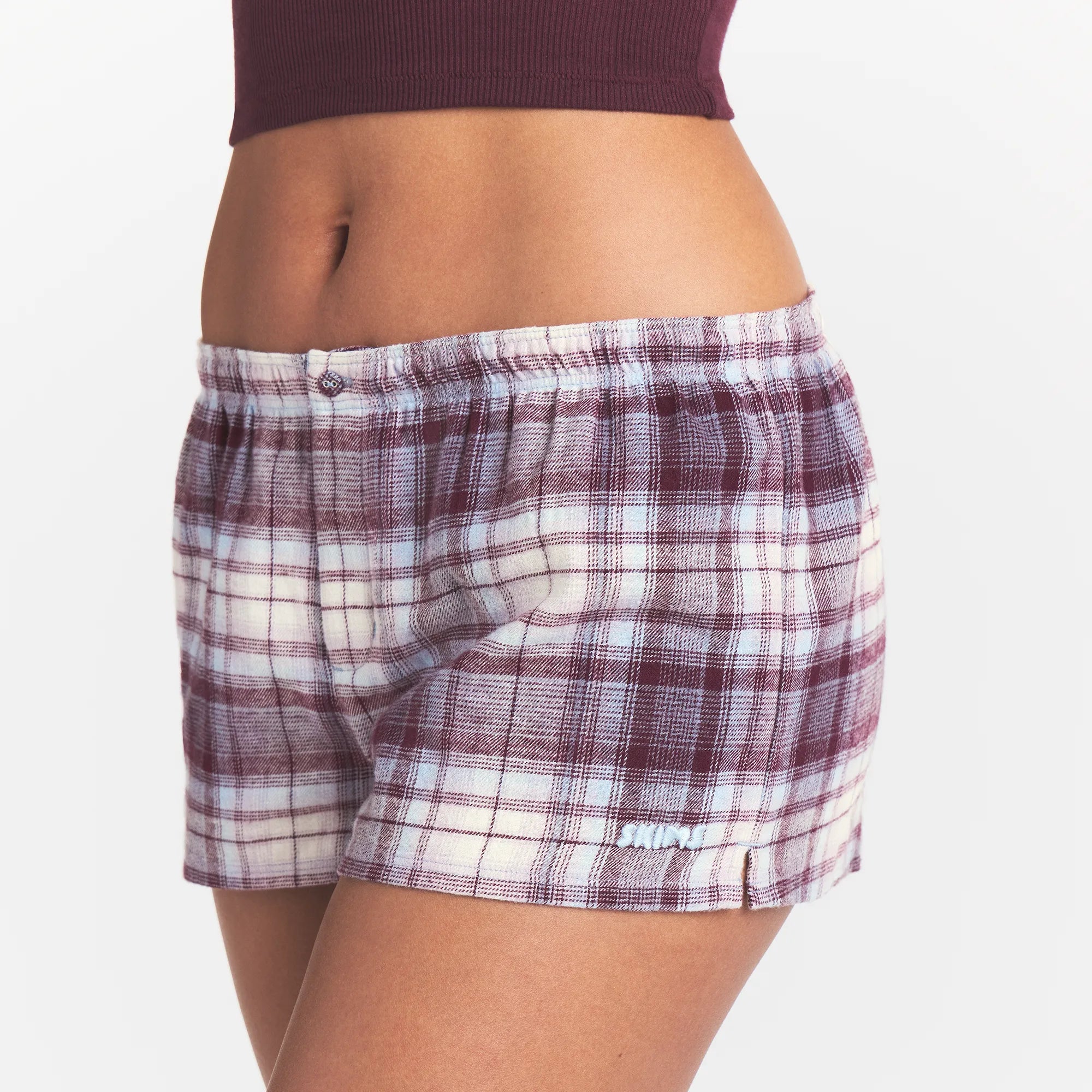 FLANNEL SLEEP CHEEKY BOXER | IRIS MICA PLAID - Image 3