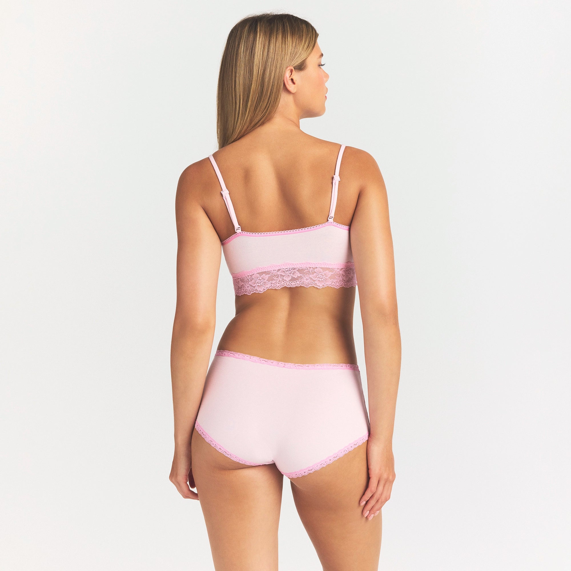 LIGHTWEIGHT COTTON LACE BOY SHORT | CHERRY BLOSSOM - Image 4