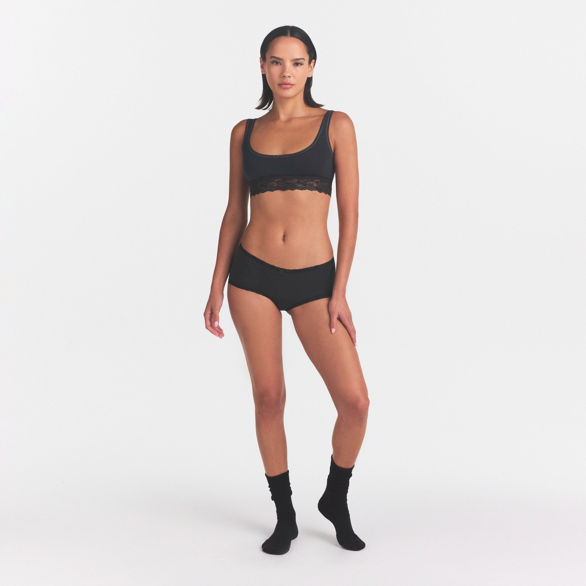 LIGHTWEIGHT COTTON LACE BOY SHORT | SOOT - Image 2