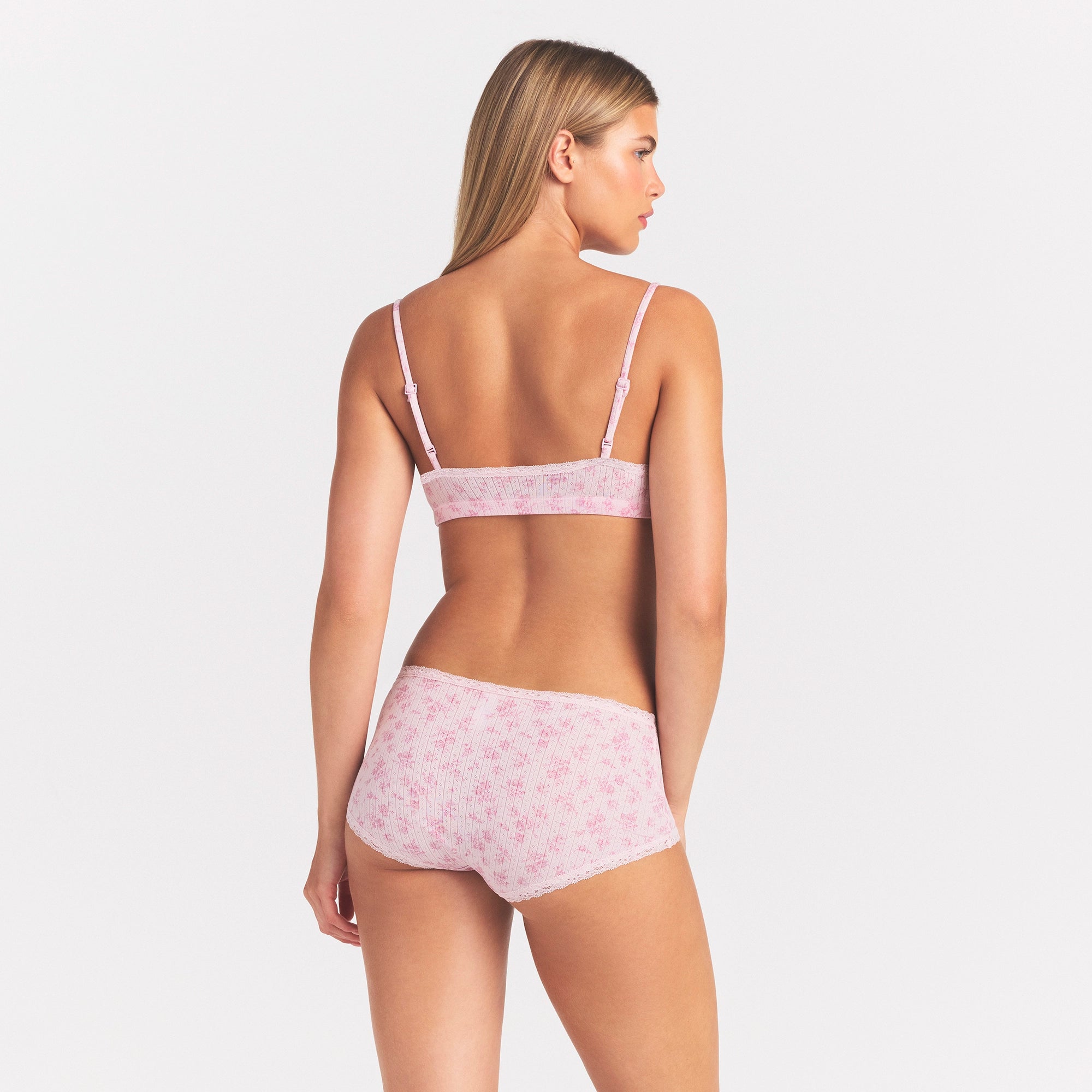 LIGHTWEIGHT COTTON POINTELLE LACE BOY SHORT | BLOOM DAINTY FLORAL - Image 5